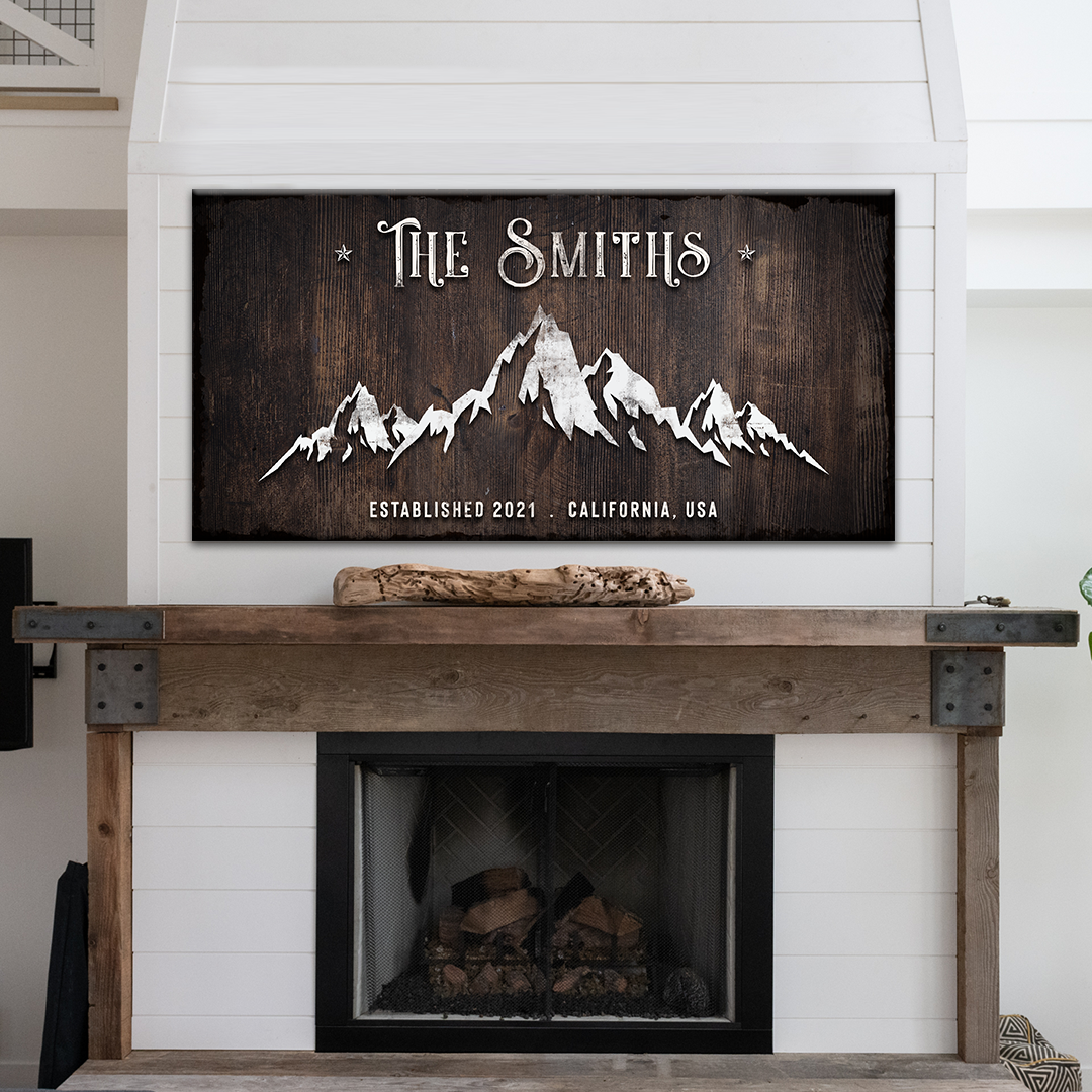 Family Mountain Home Sign on sale at MyriadMart
