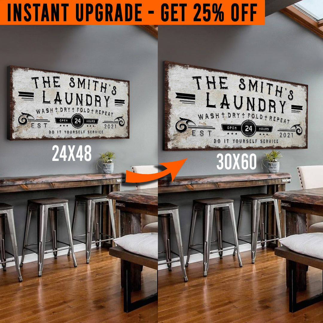 Upgrade Your 48x24 Inches 'Personalized Laundry Room' Style 1 Canvas To 60x30 Inches on sale at MyriadMart