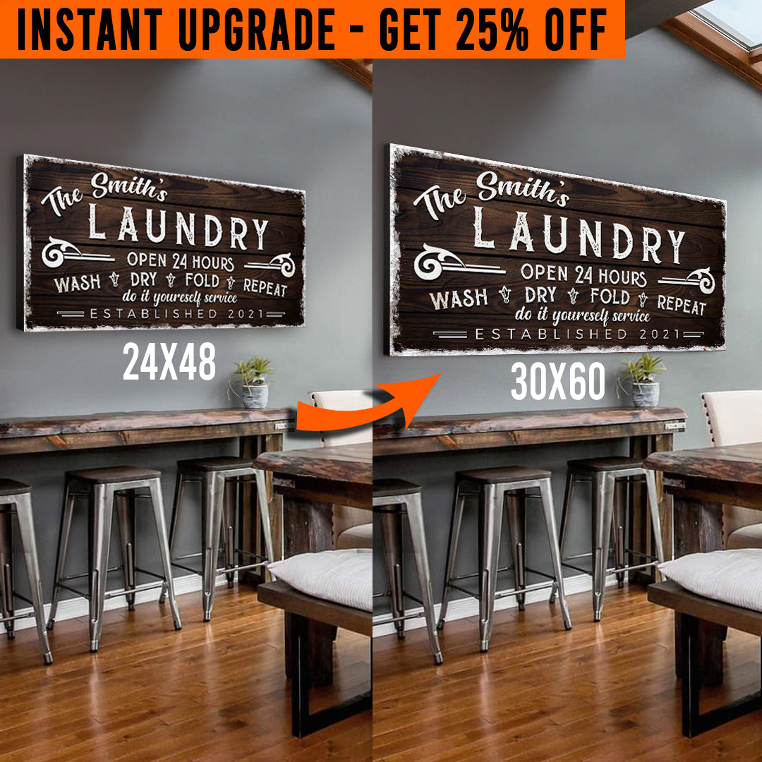 Upgrade Your 48x24 Inches 'Personalized Laundry Room' Style 3 Canvas To 60x30 Inches on sale at MyriadMart