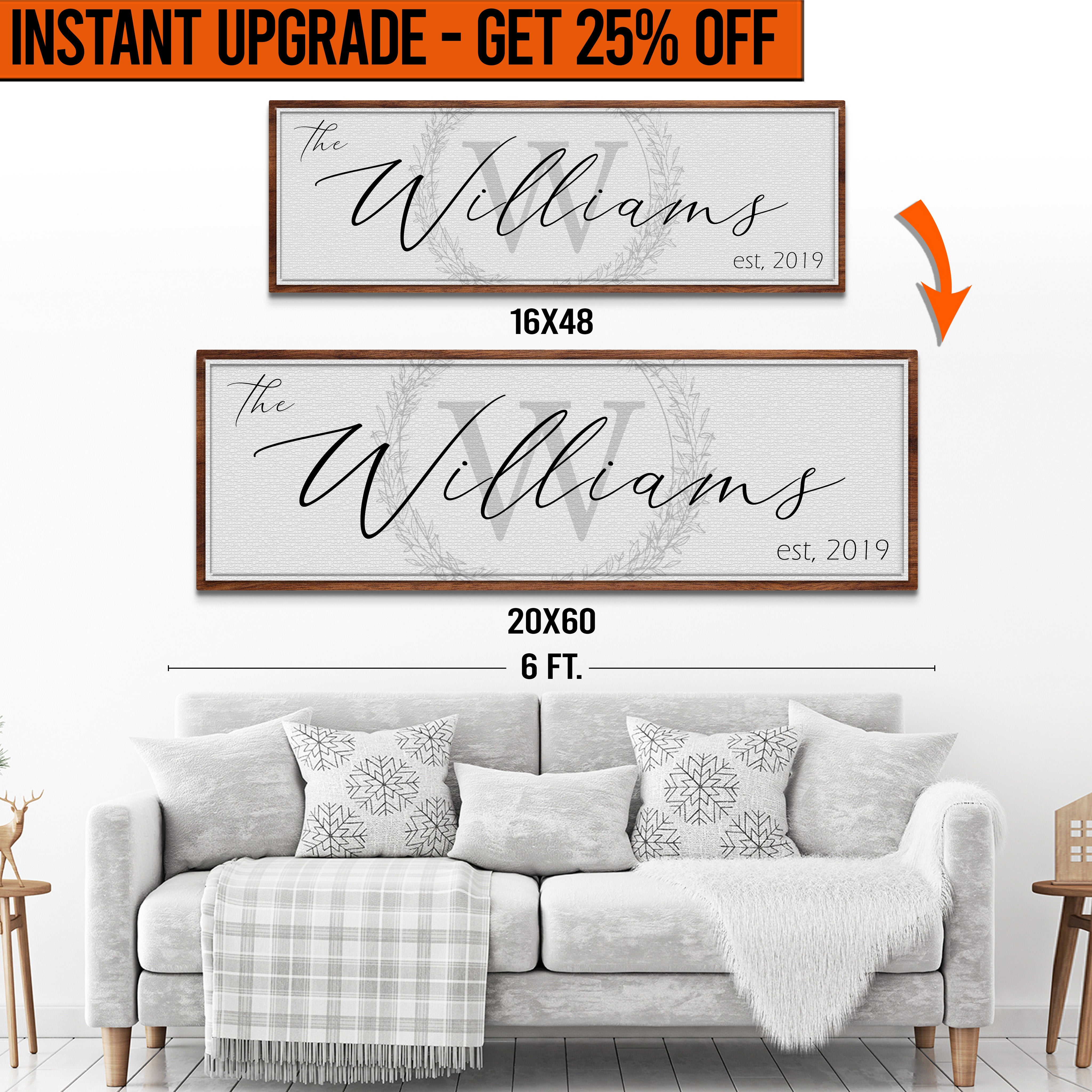 Upgrade Your 16x48 Inches 'Family Sign' Style 1 Canvas To 20x60 Inches on sale at MyriadMart