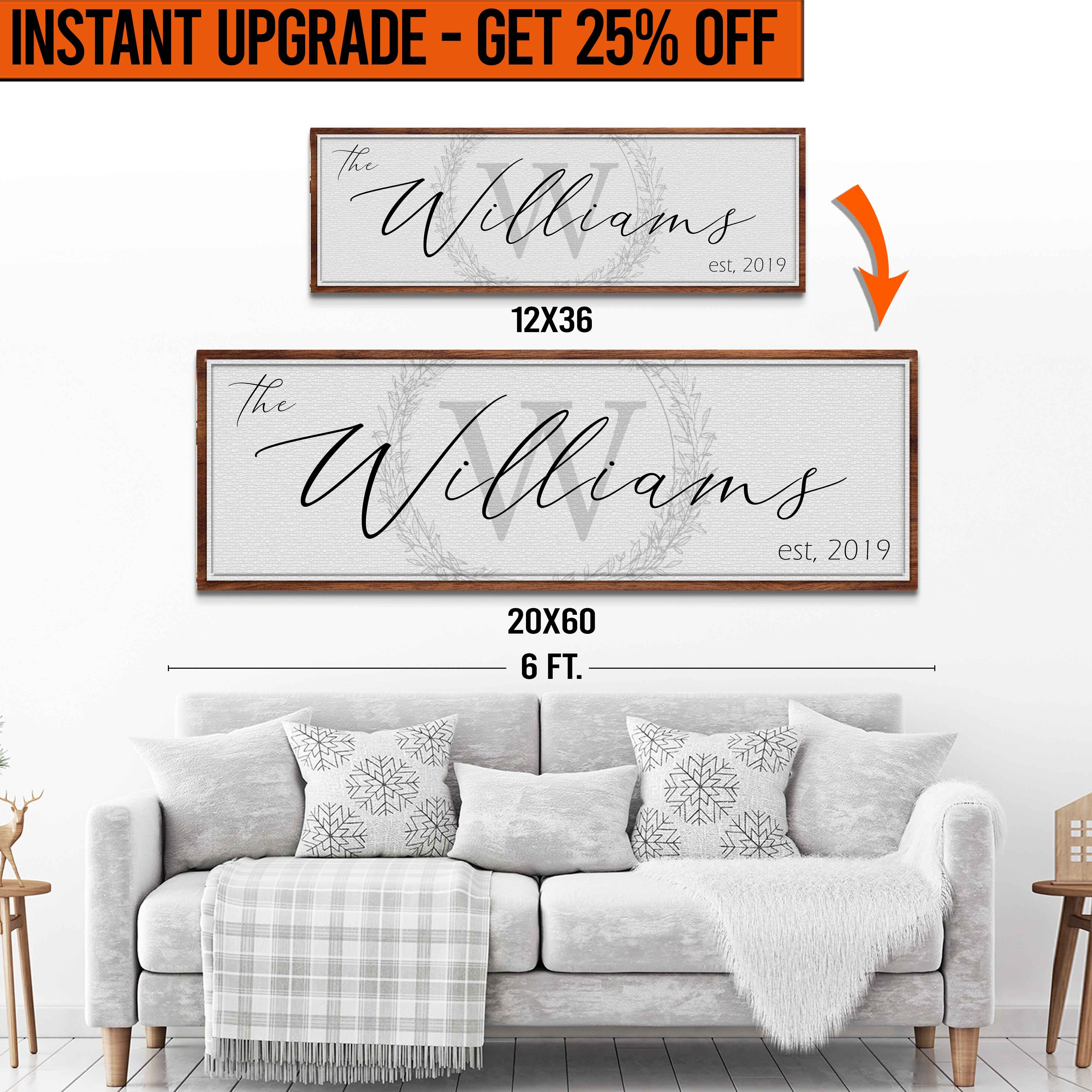 Upgrade Your 'Family Sign' Style 1 Canvas To 20x60 Inches on sale at MyriadMart