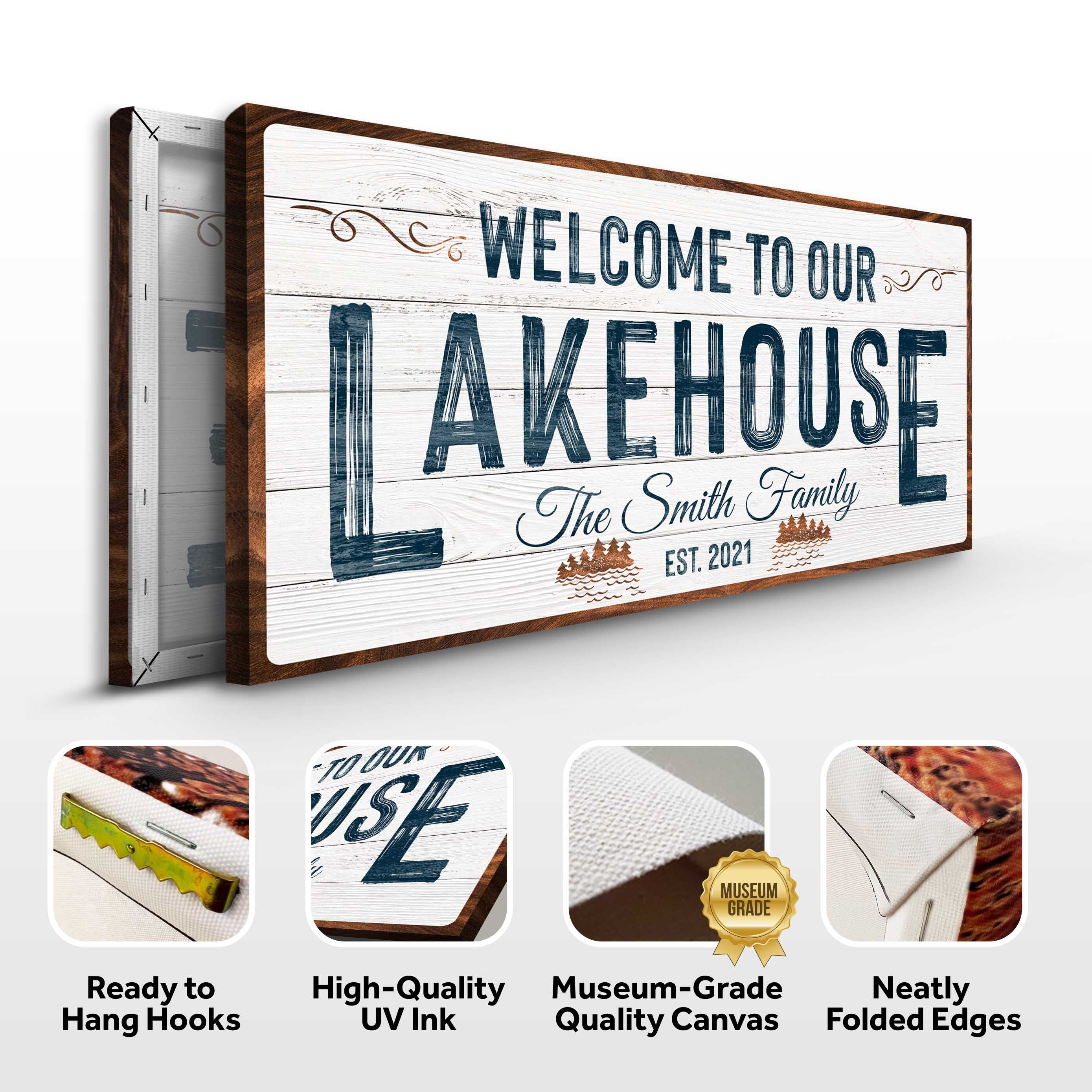 Welcome To Our Lakehouse Sign on sale at MyriadMart