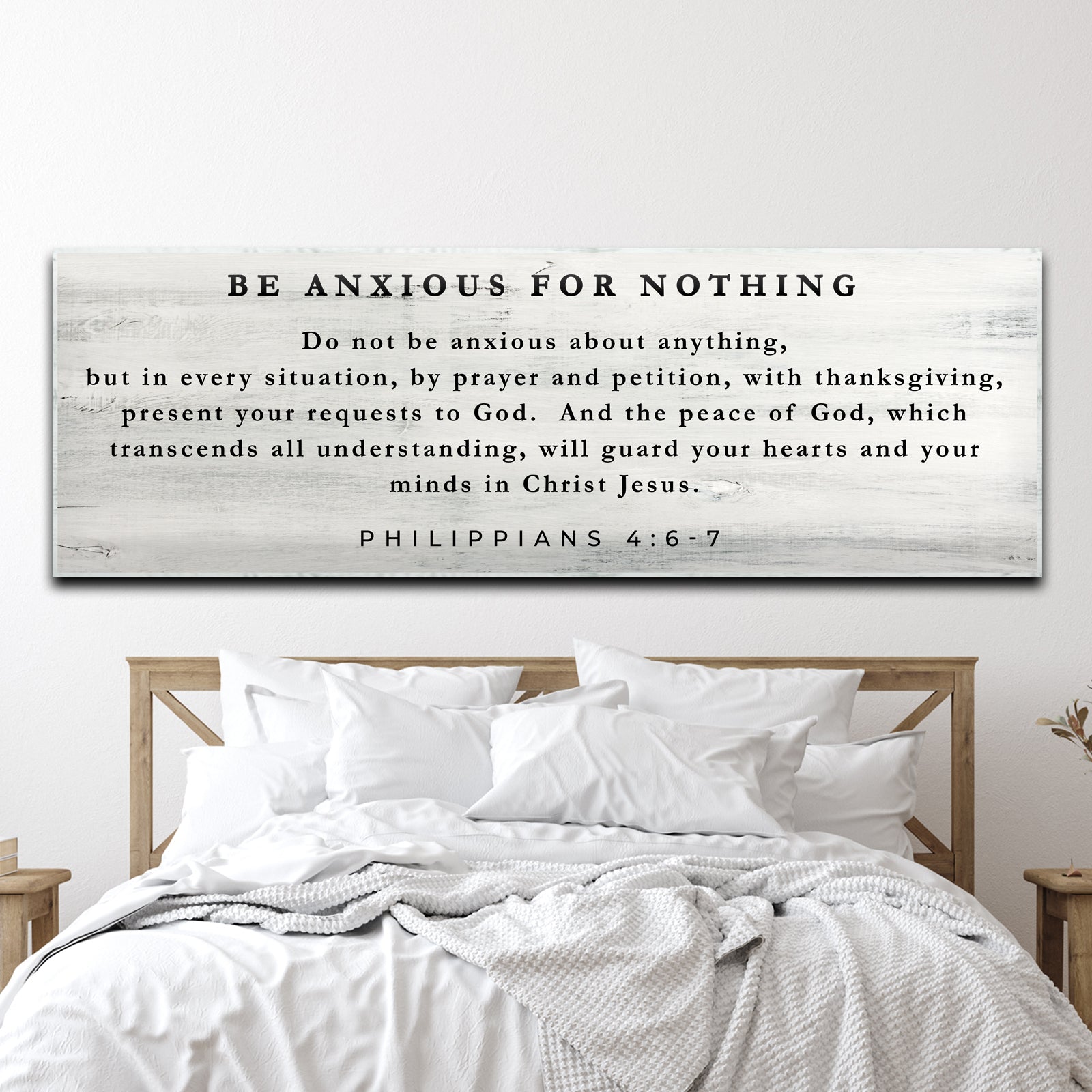 Philippians 4:6-7 - Be Anxious For Nothing Sign on sale at MyriadMart