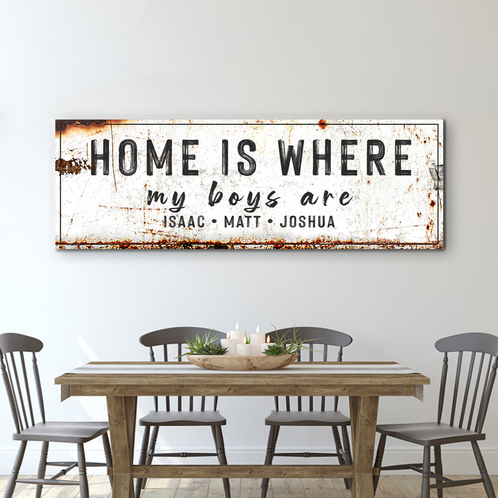Home Is Where My Boys Are Family Sign IV on sale at MyriadMart