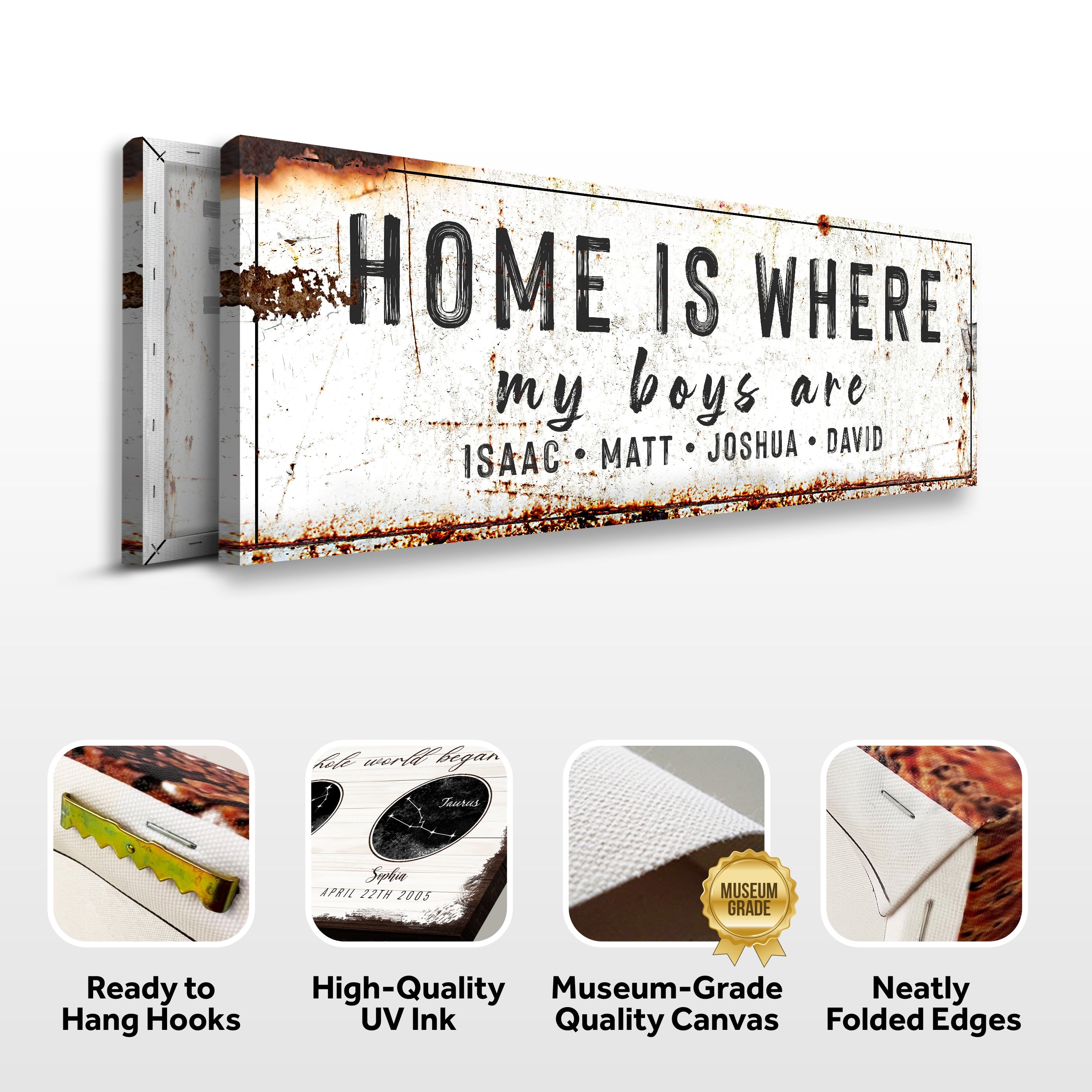 Home Is Where My Boys Are Family Sign IV on sale at MyriadMart