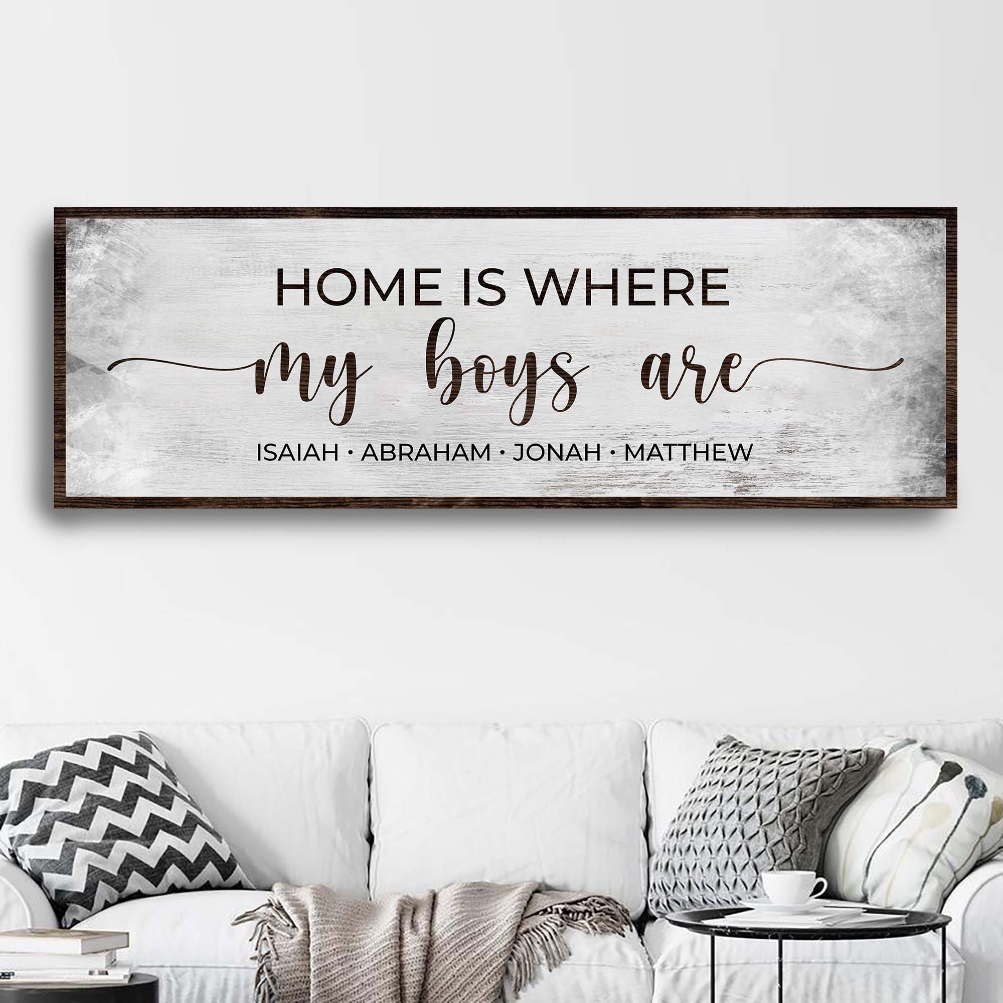 Home Is Where My Boys Are Sign II on sale at MyriadMart