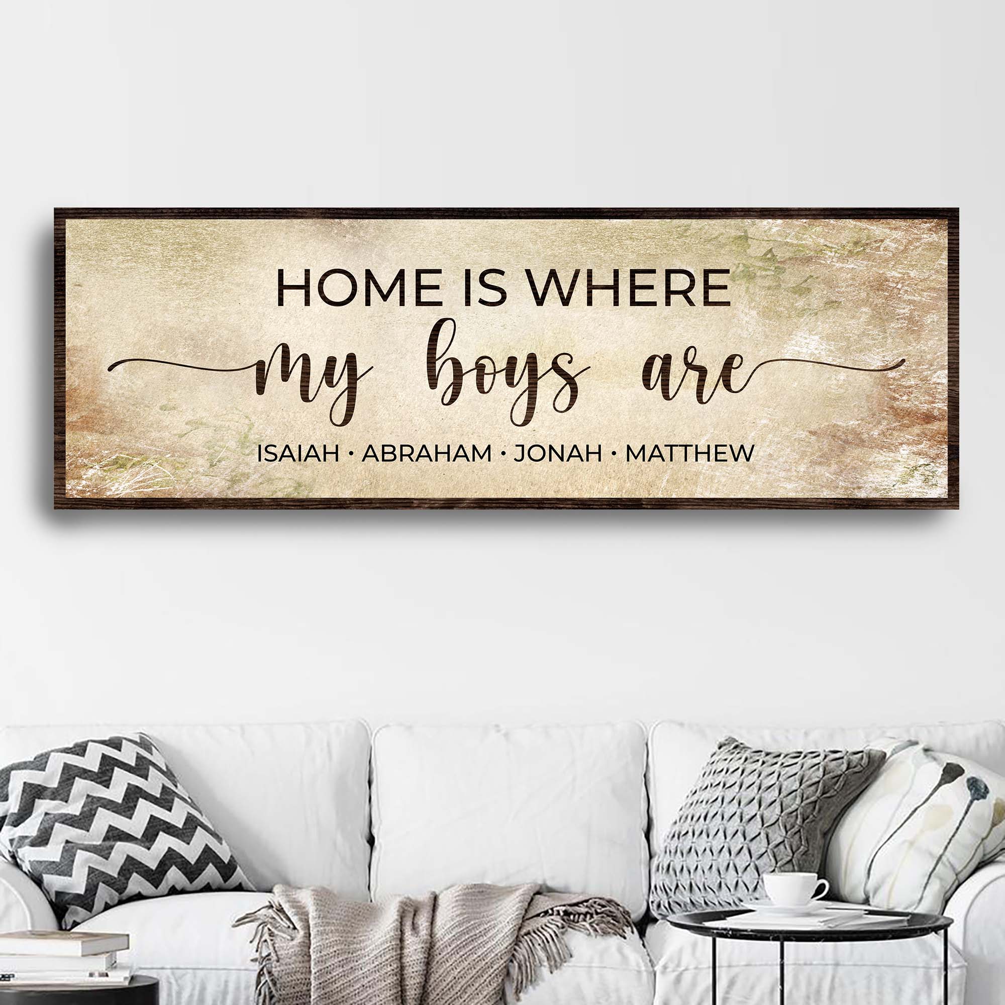 Home Is Where My Boys Are Sign II on sale at MyriadMart