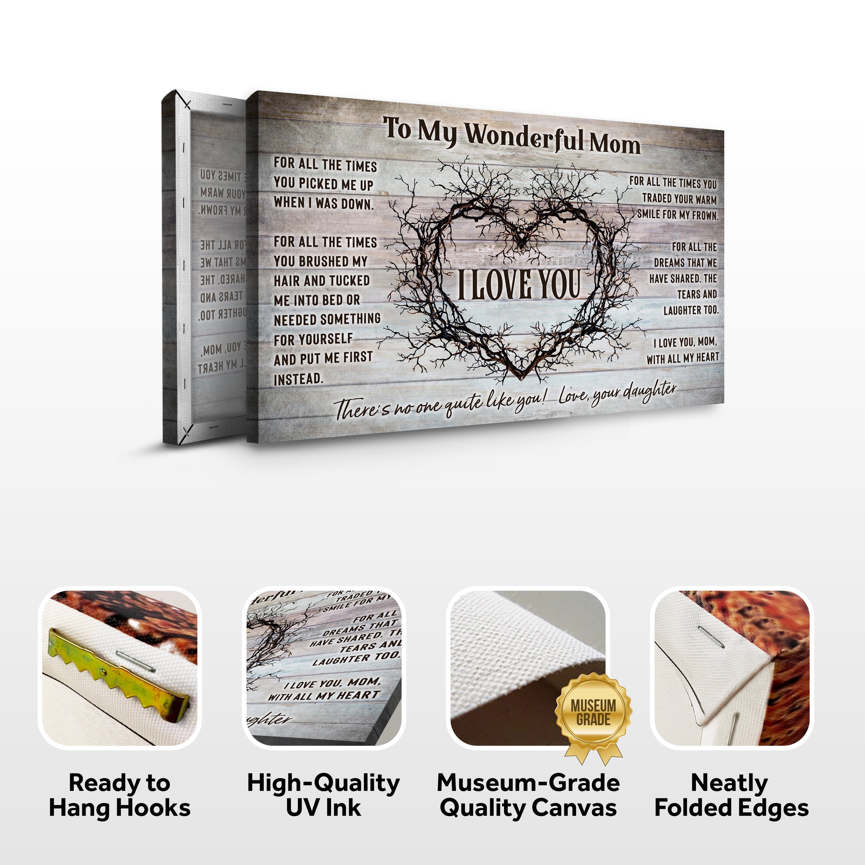 To My Wonderful Mom Happy Mother's Day Sign on sale at MyriadMart