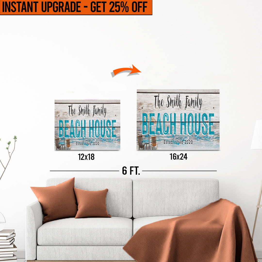 Upgrade Your 12x18 Inches 'Beach House' Canvas To 16x24 Inches on sale at MyriadMart