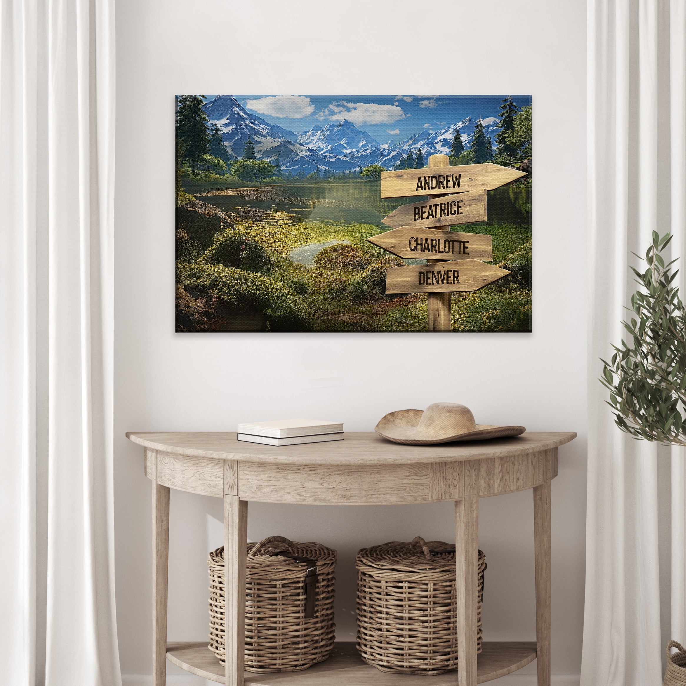 Family Names Mountain Sign on sale at MyriadMart