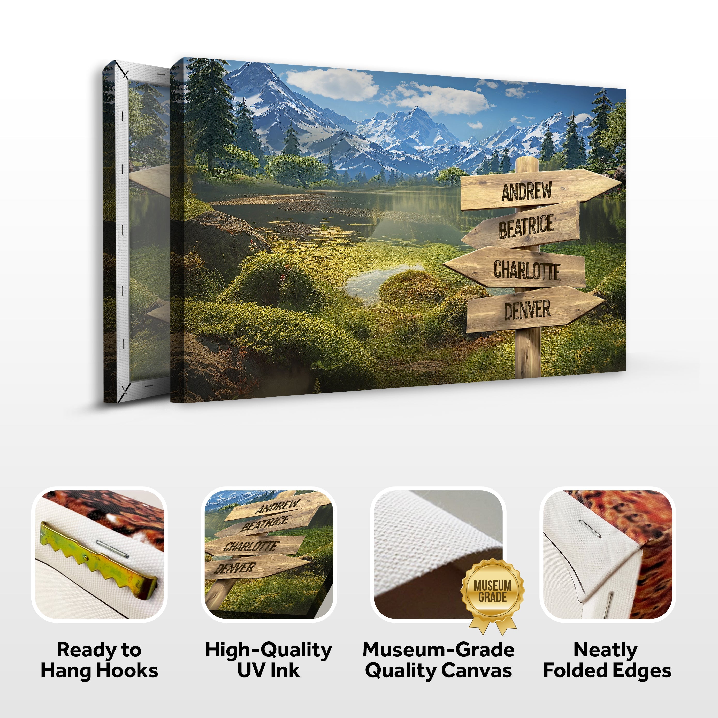 Family Names Mountain Sign on sale at MyriadMart