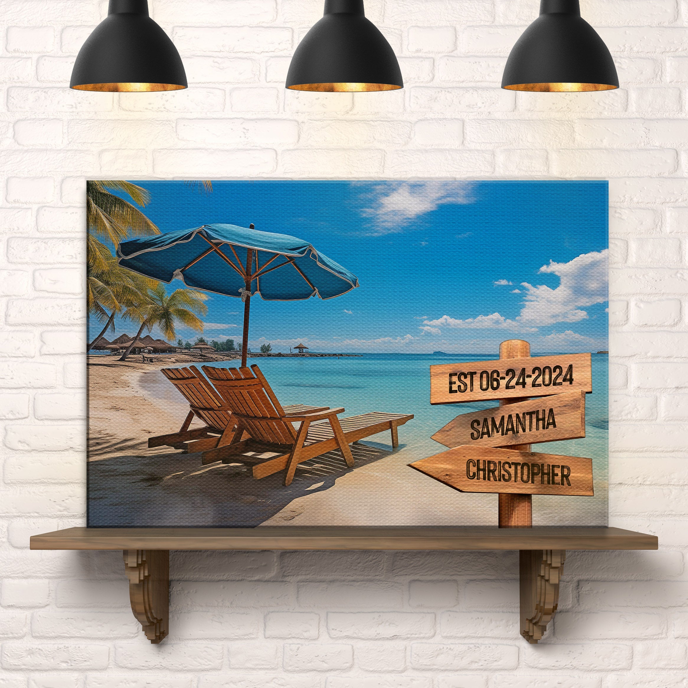 Summer Beach Family Names Sign on sale at MyriadMart