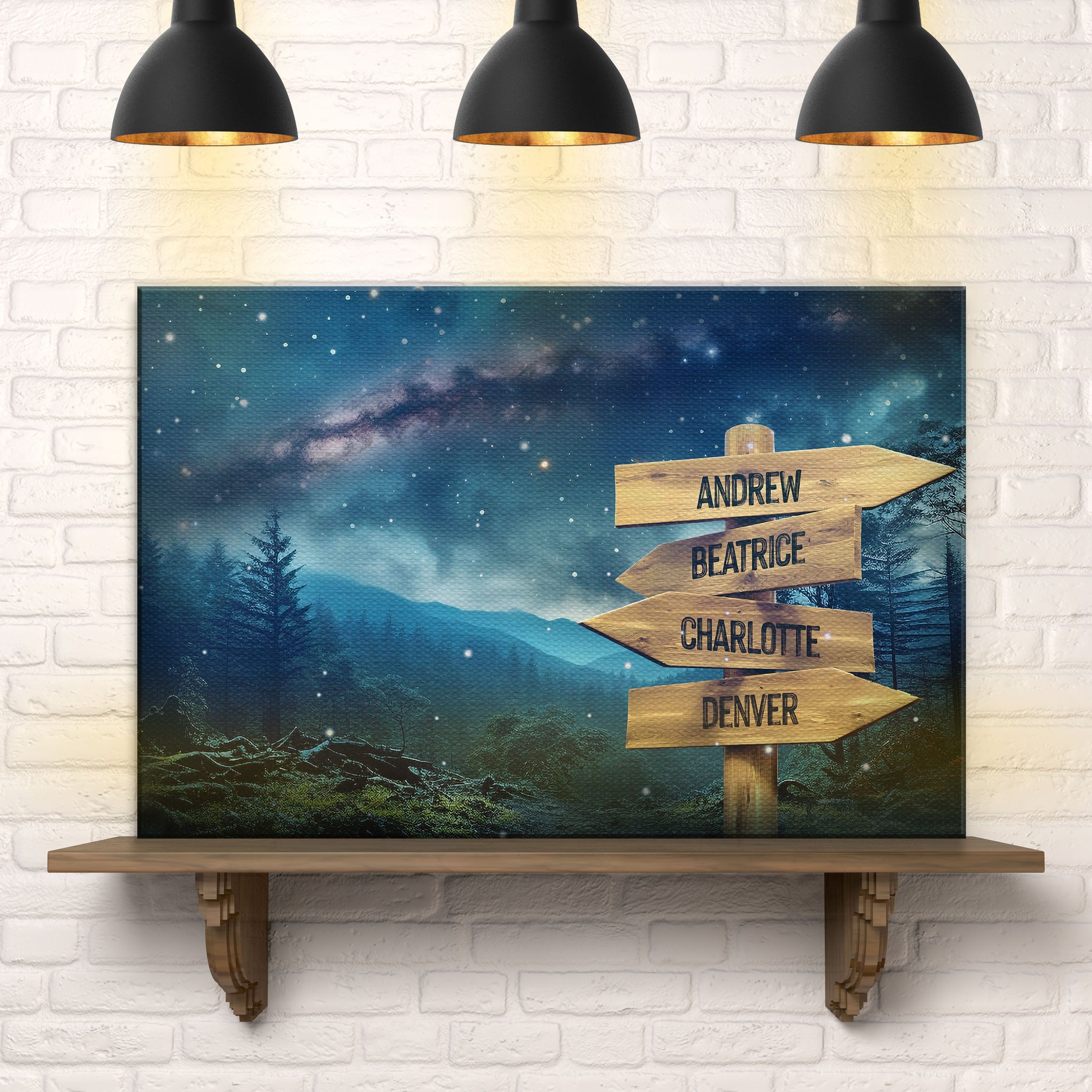 Starry Sky Family Names Sign on sale at MyriadMart