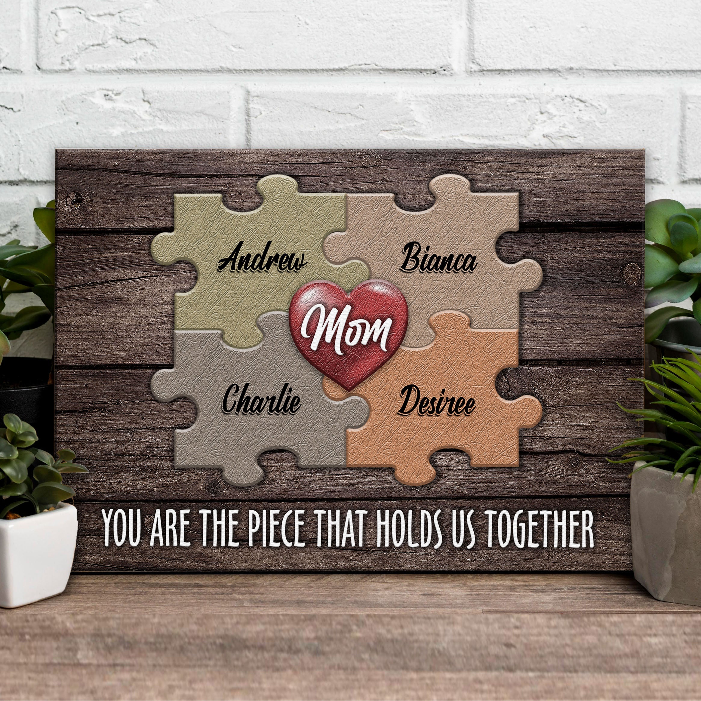 Mother's Day Sign The Piece That Holds Us Together II on sale at MyriadMart