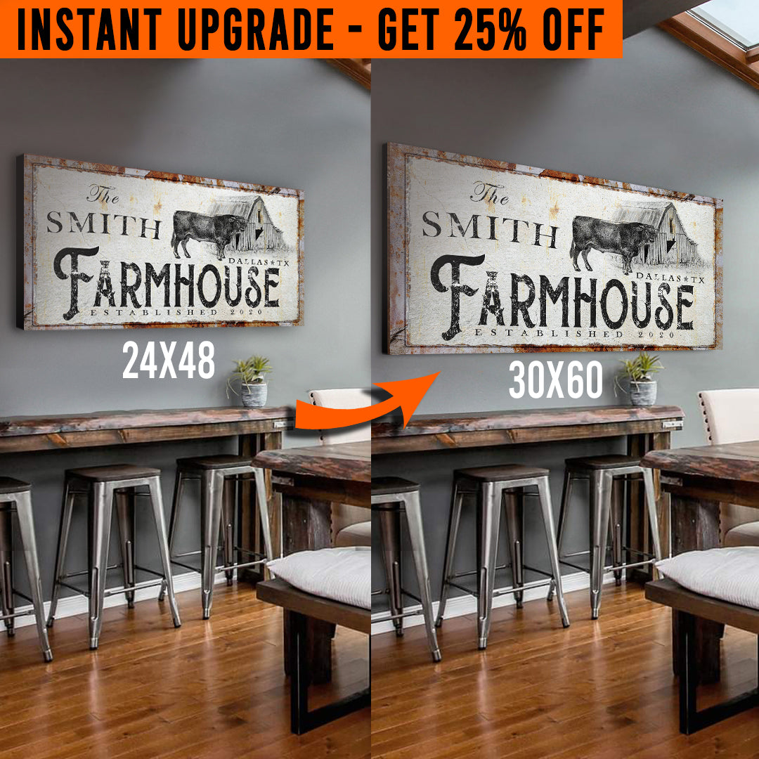 Upgrade Your 48x24 Inches 'Rustic Farmhouse' Style 1 Canvas To 60x30 Inches on sale at MyriadMart