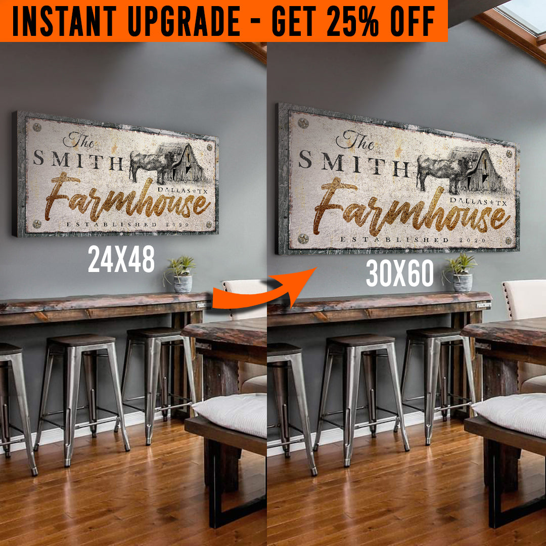 Upgrade Your 48x24 Inches 'Rustic Farmhouse' Style 3 Canvas To 60x30 Inches on sale at MyriadMart