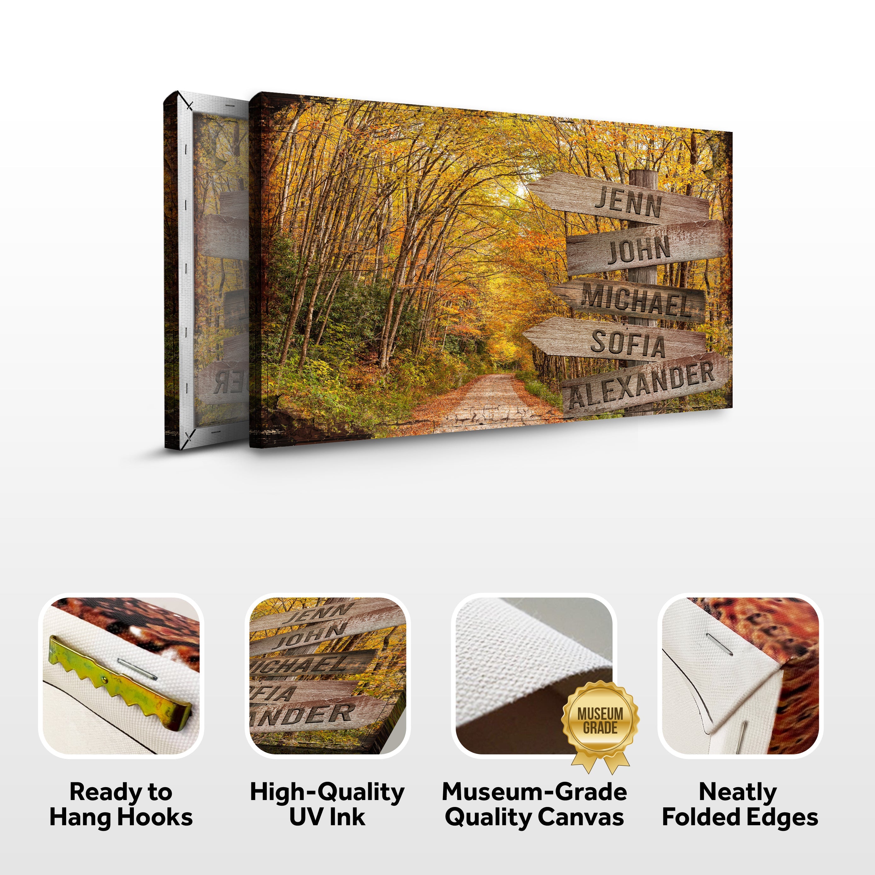 Autumn Road Family Name Sign on sale at MyriadMart