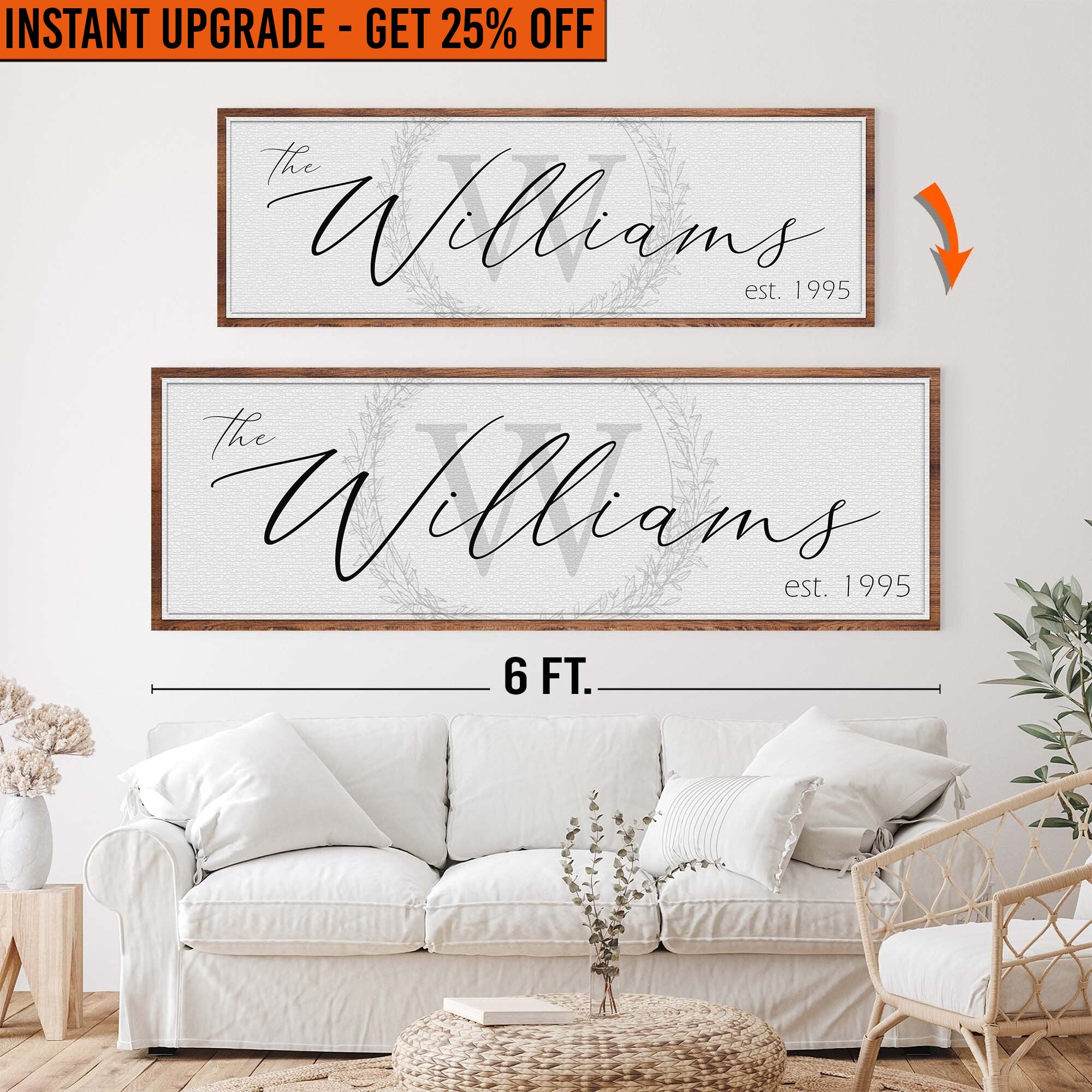 Upgrade Your 20x60 Inches 'Family Sign' Canvas To 24x72 Inches on sale at MyriadMart