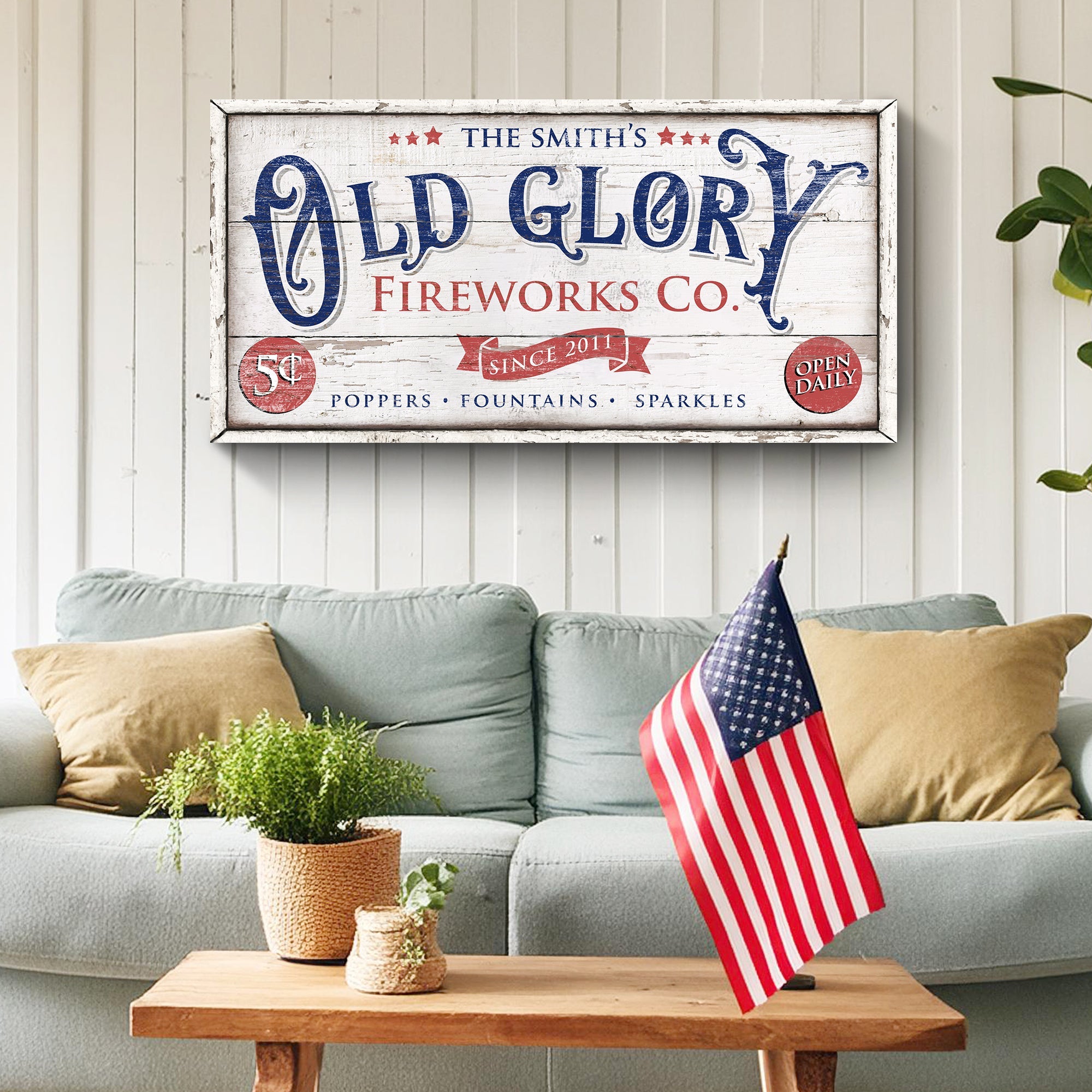 Personalized Old Glory Firework Co Sign on sale at MyriadMart