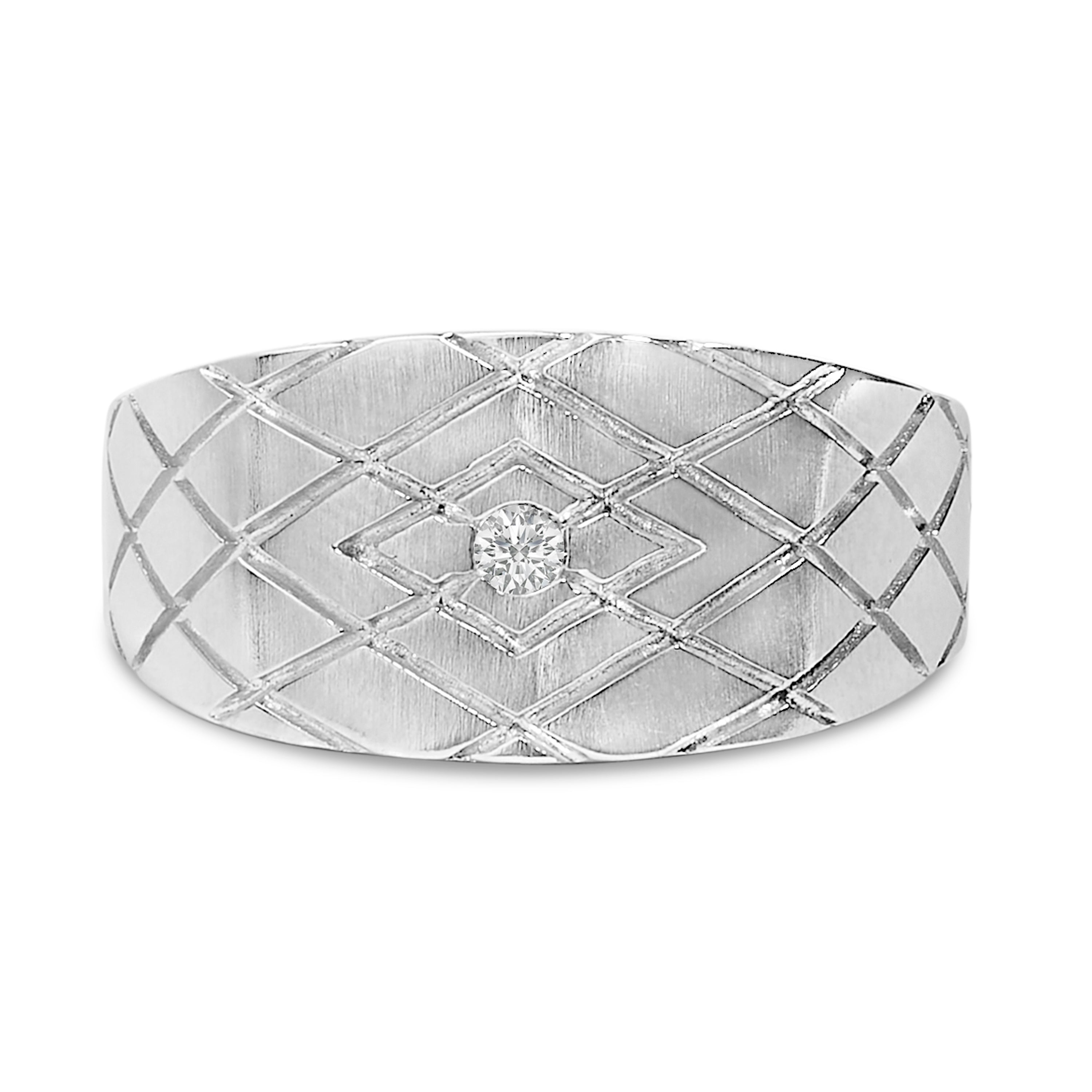 Sterling Silver Diamond Accent Geometric Band Ring on sale at MyriadMart