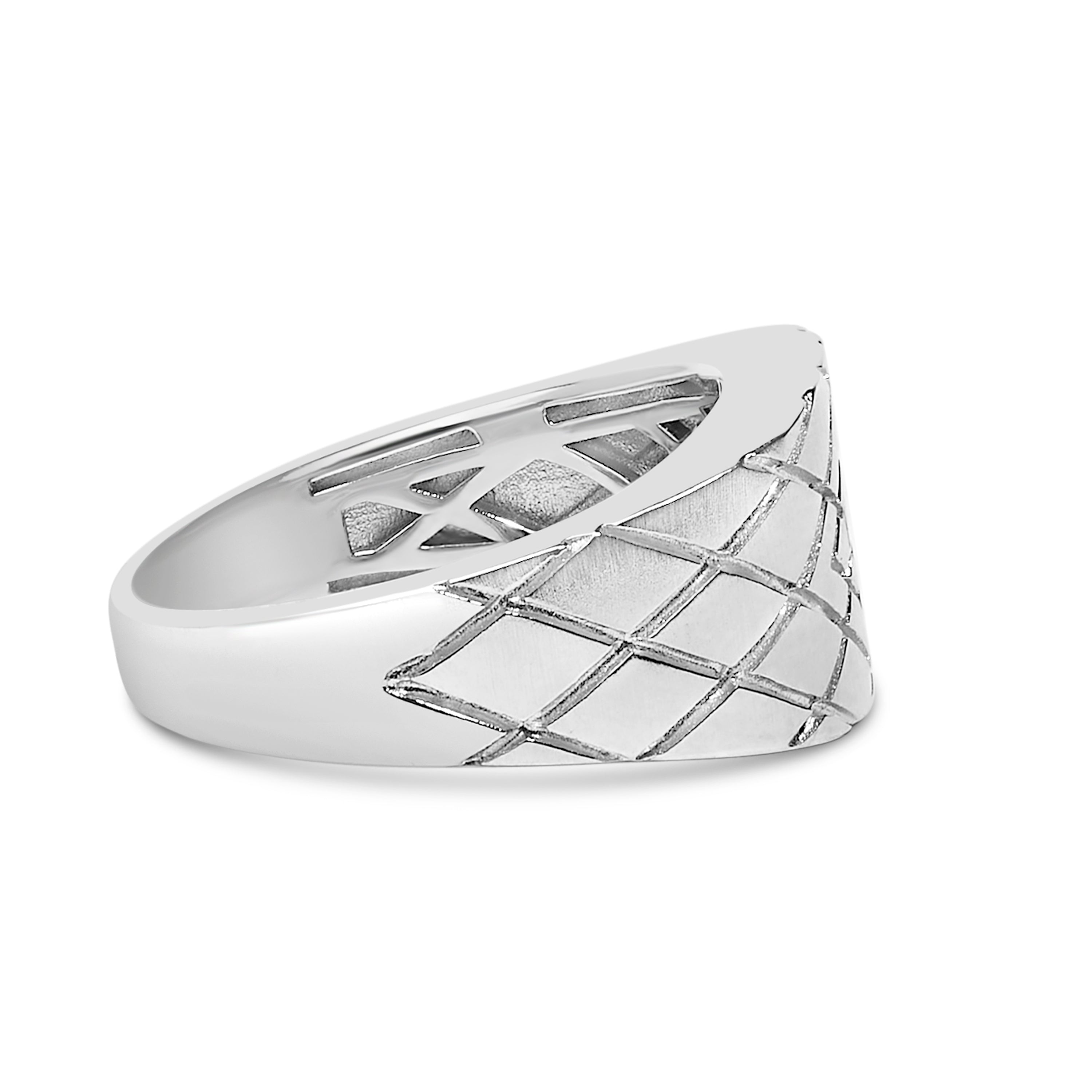 Sterling Silver Diamond Accent Geometric Band Ring on sale at MyriadMart