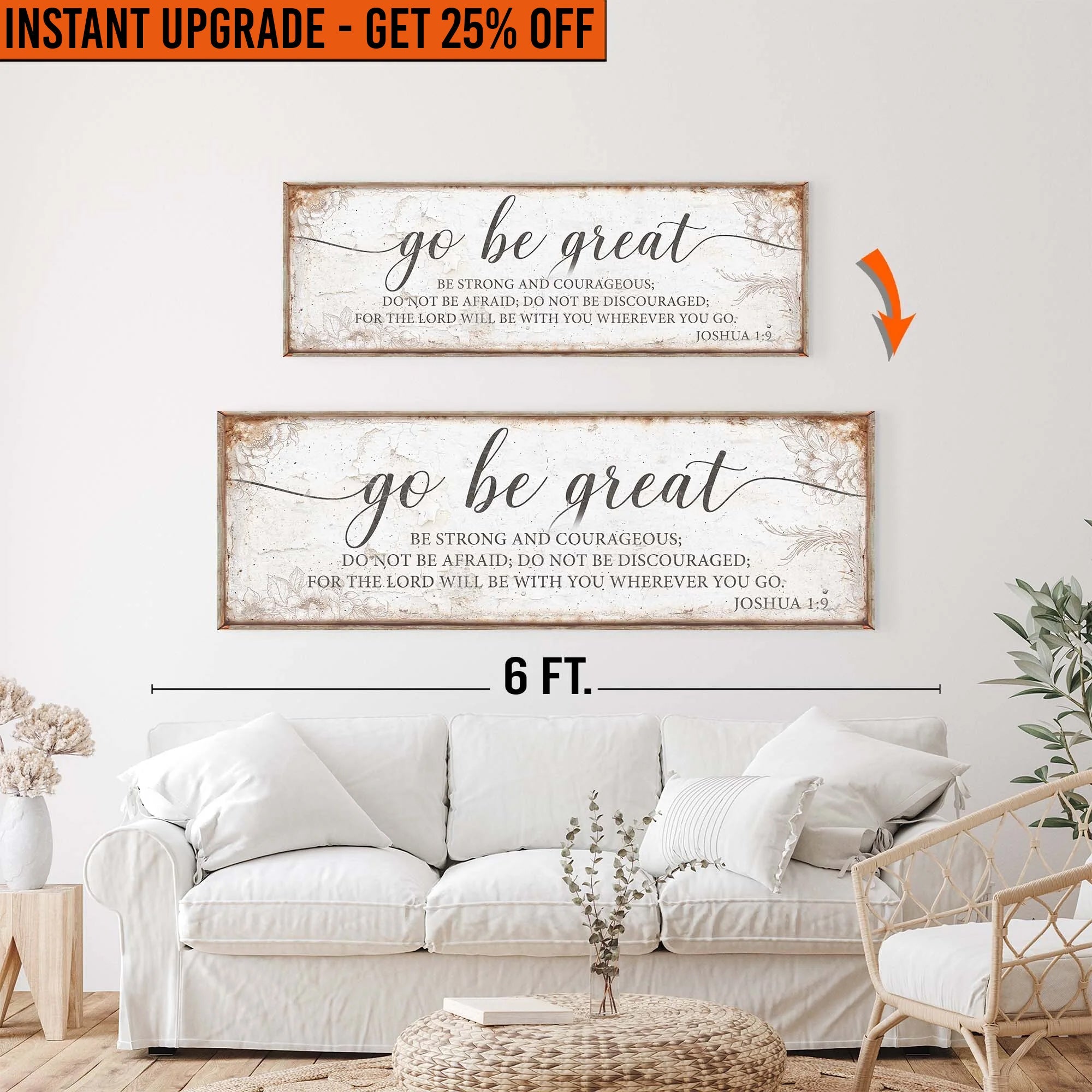 Upgrade Your 48x16 Inches 'Go Be Great' To 60x20 Inches Canvas on sale at MyriadMart