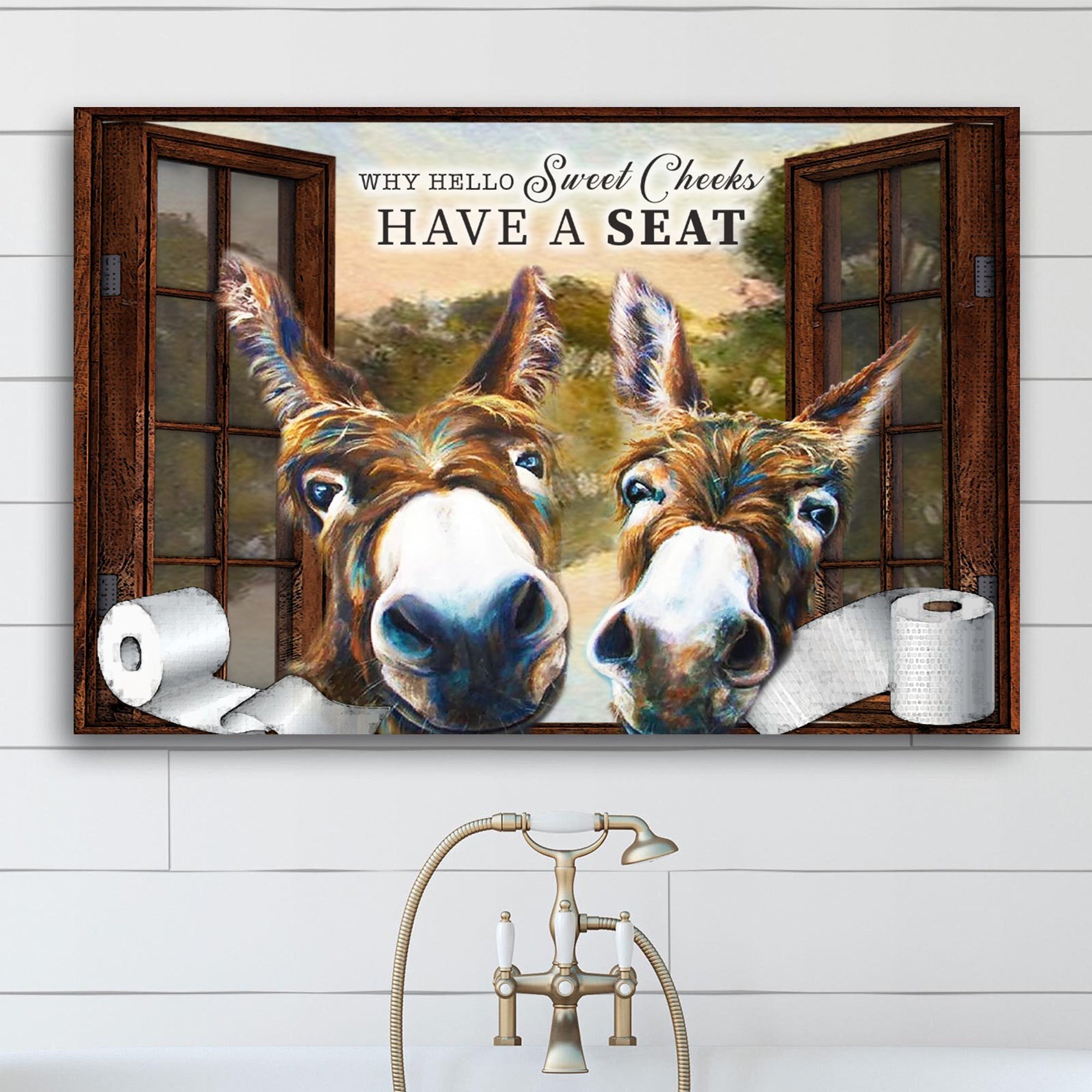Have A Seat Sweet Cheeks Bathroom Sign on sale at MyriadMart