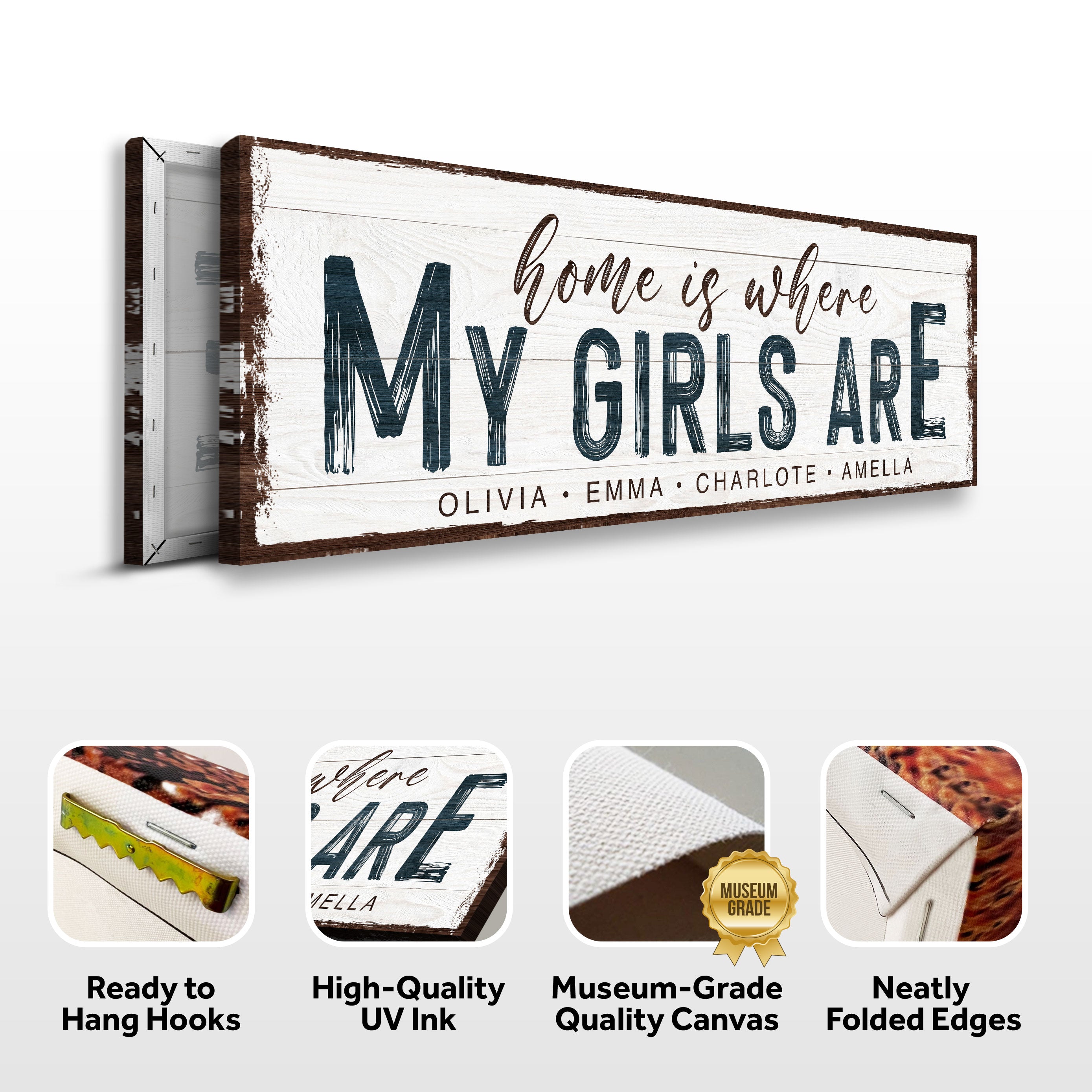Home Is Where My Girls Are Sign on sale at MyriadMart