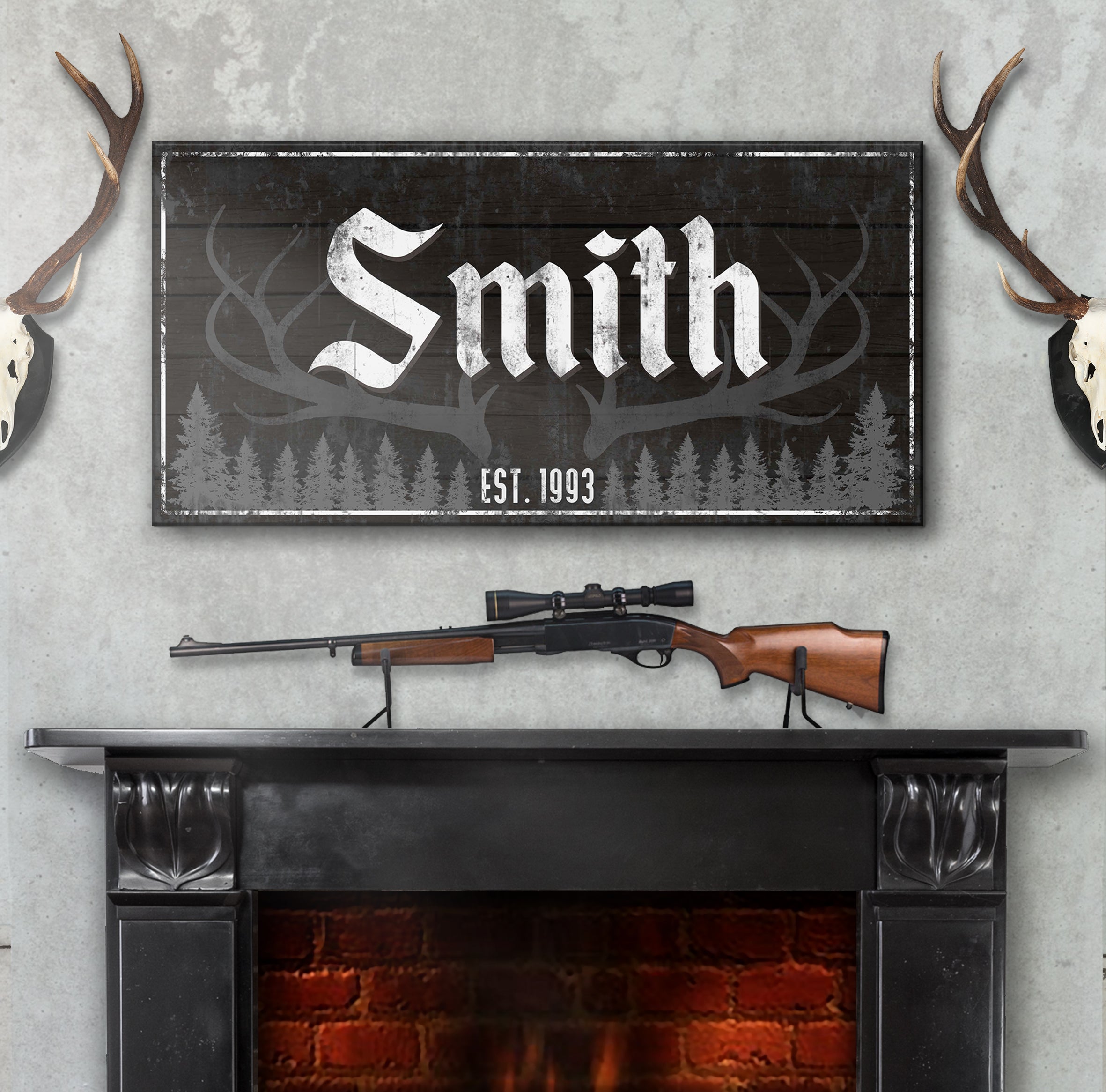 Rustic Family Antler Sign III on sale at MyriadMart