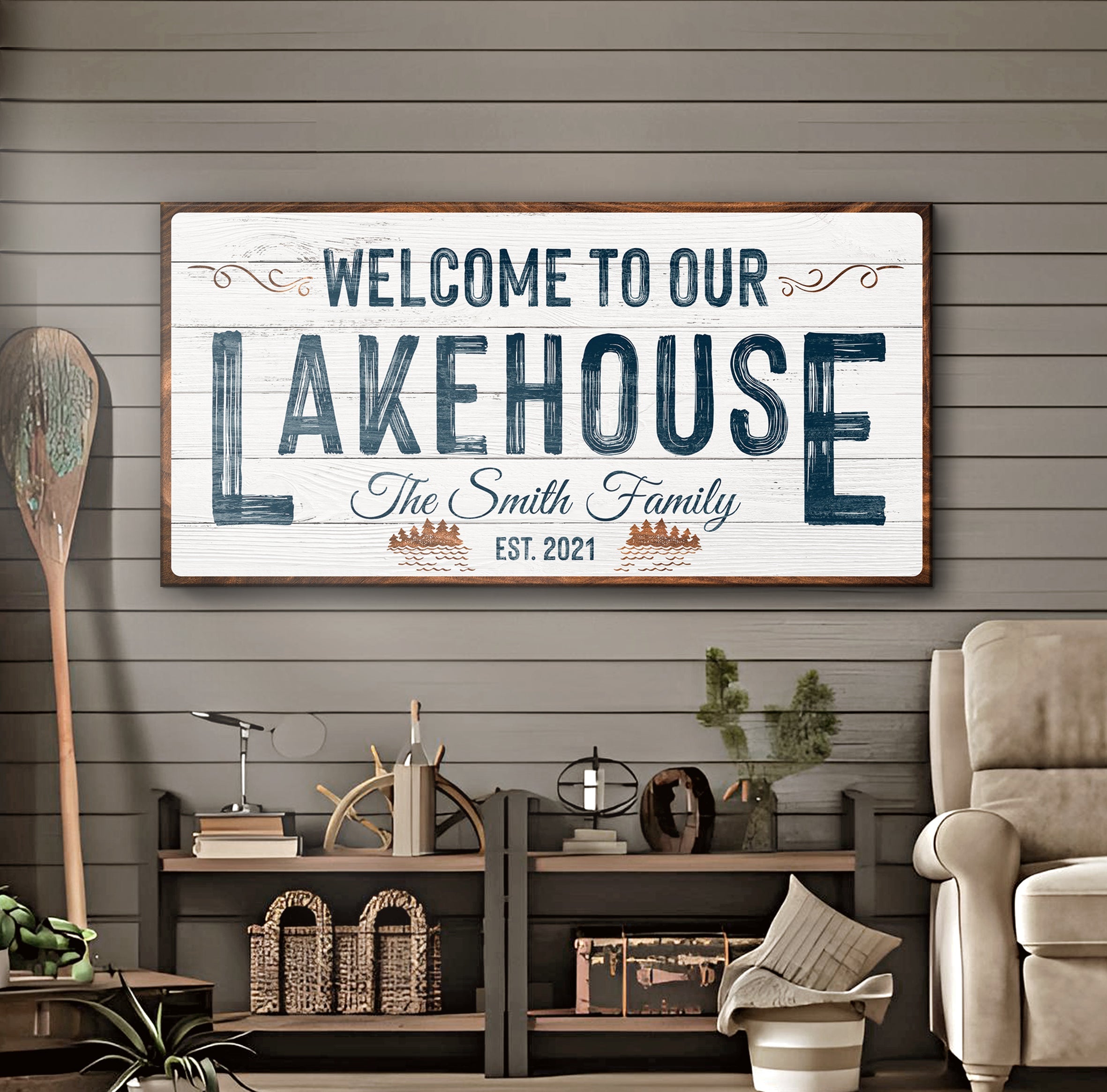 Welcome To Our Lakehouse Sign on sale at MyriadMart
