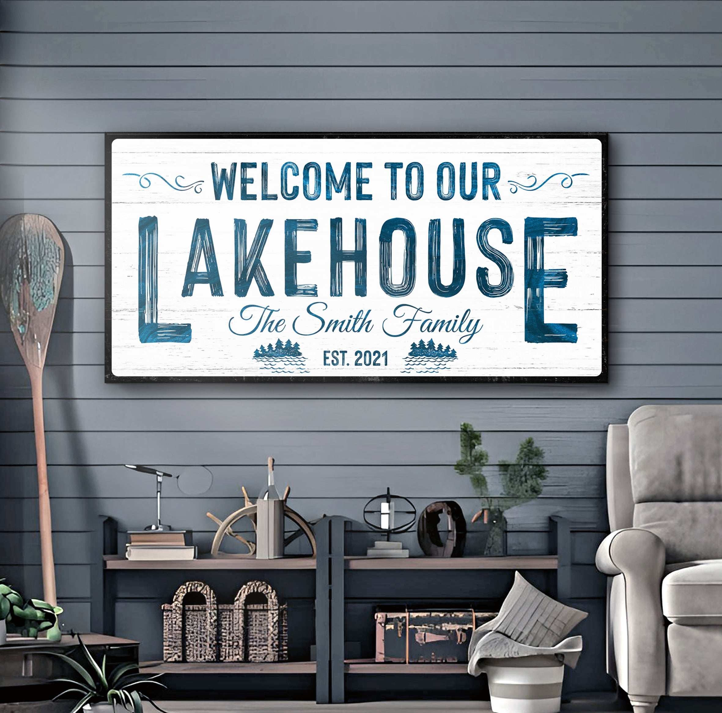 Welcome To Our Lakehouse Sign III on sale at MyriadMart