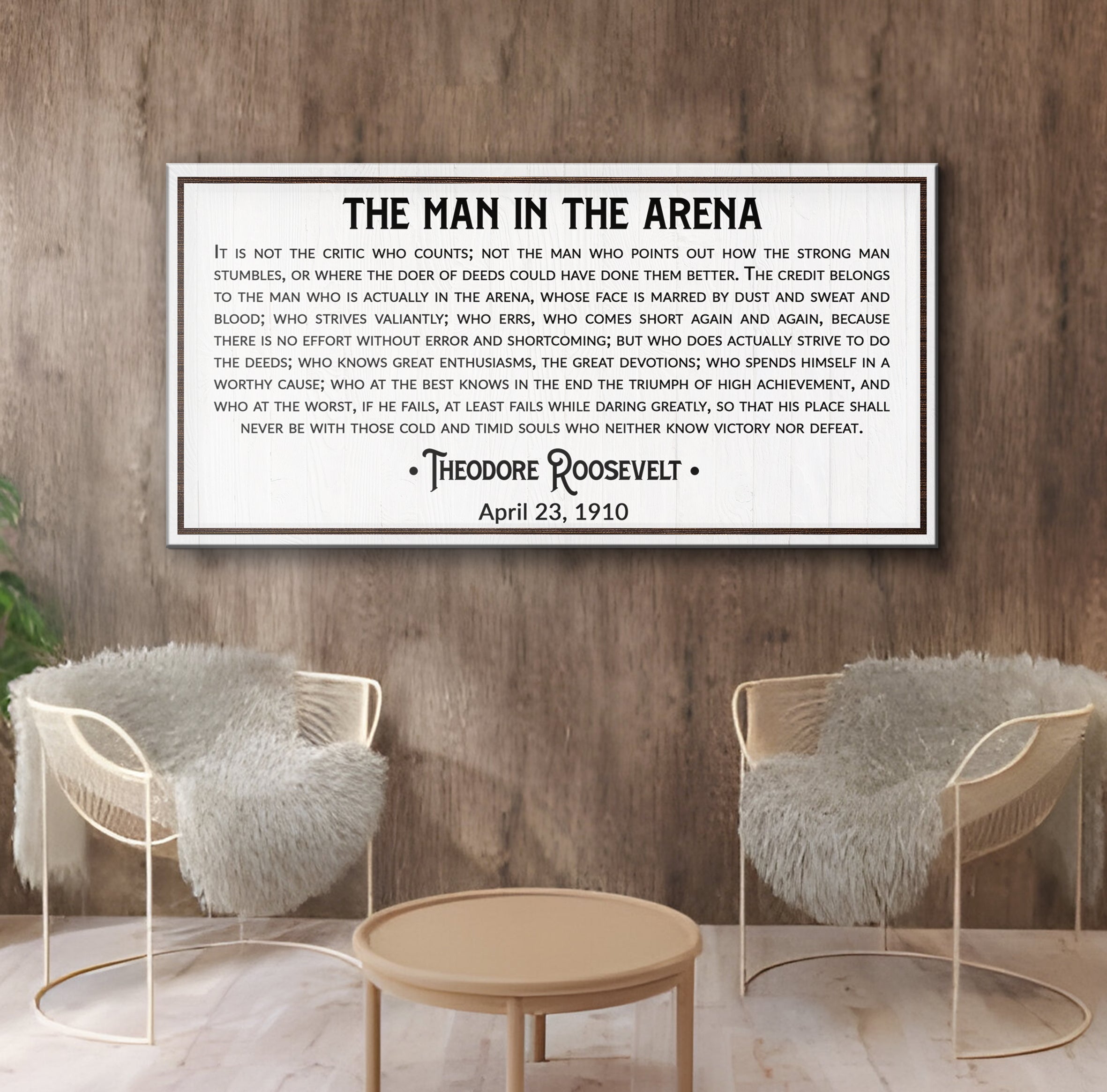 The Man In The Arena Sign VIII on sale at MyriadMart