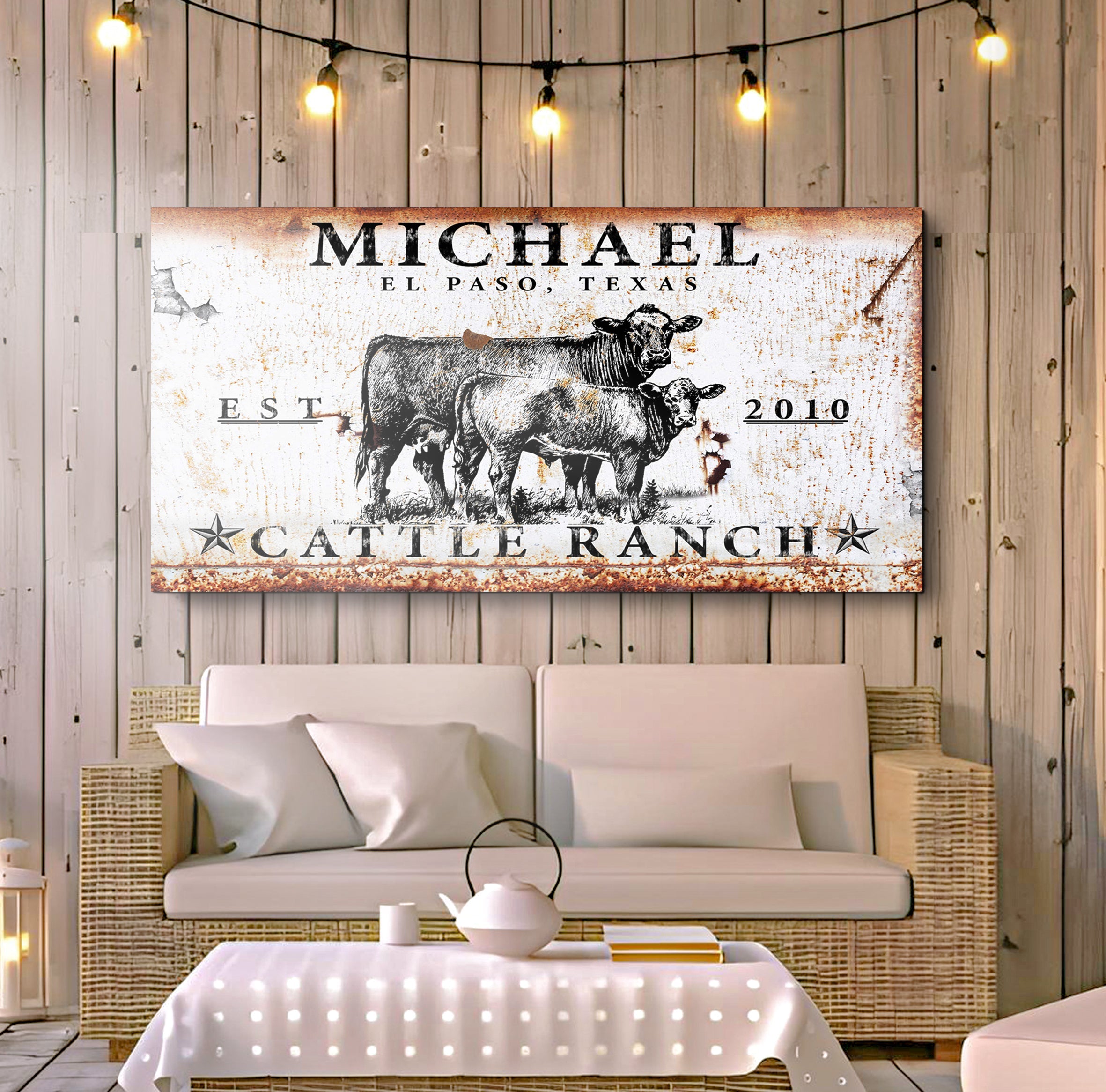 Cattle Ranch Sign II on sale at MyriadMart