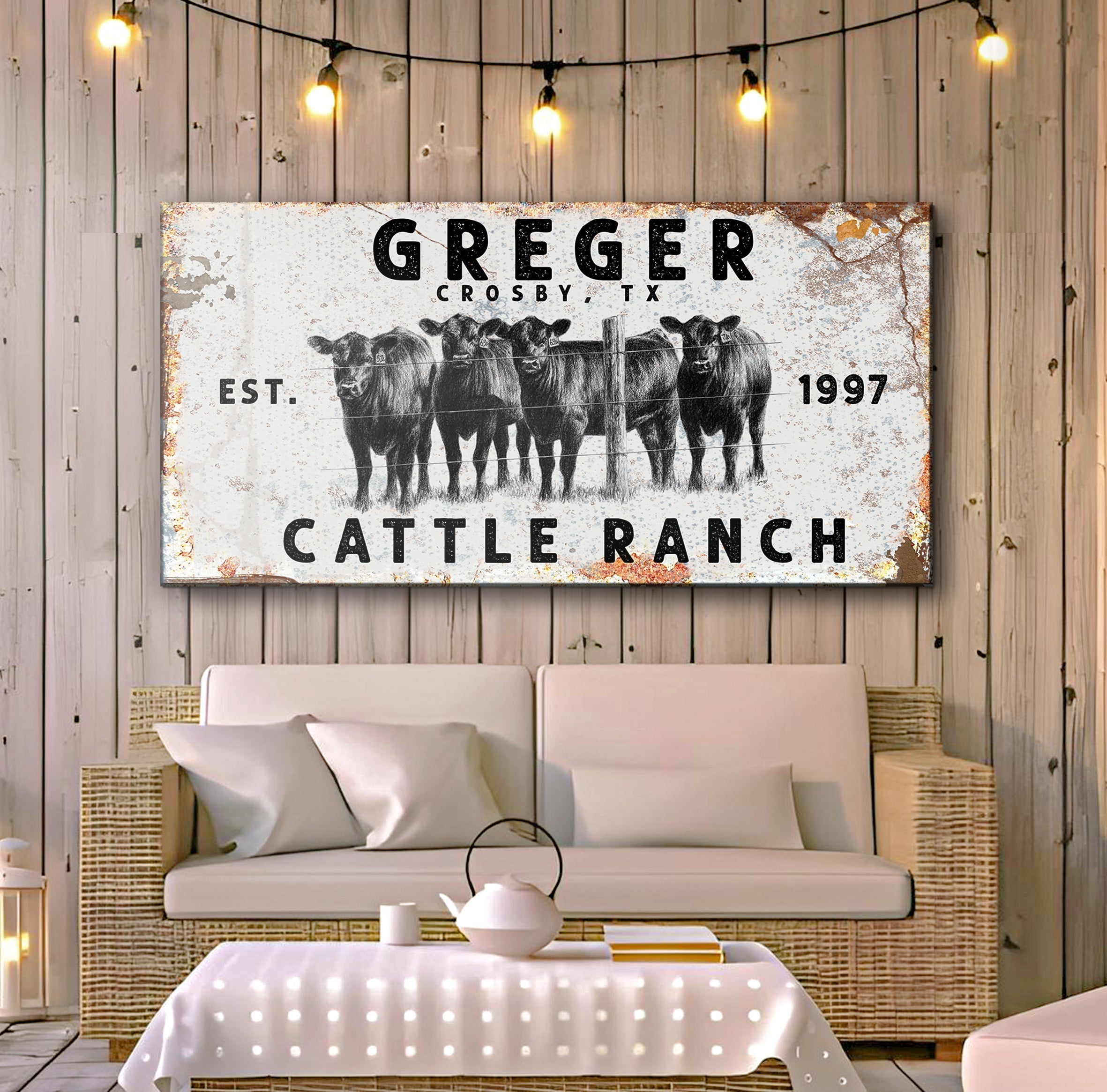Cattle Ranch Rustic Sign on sale at MyriadMart
