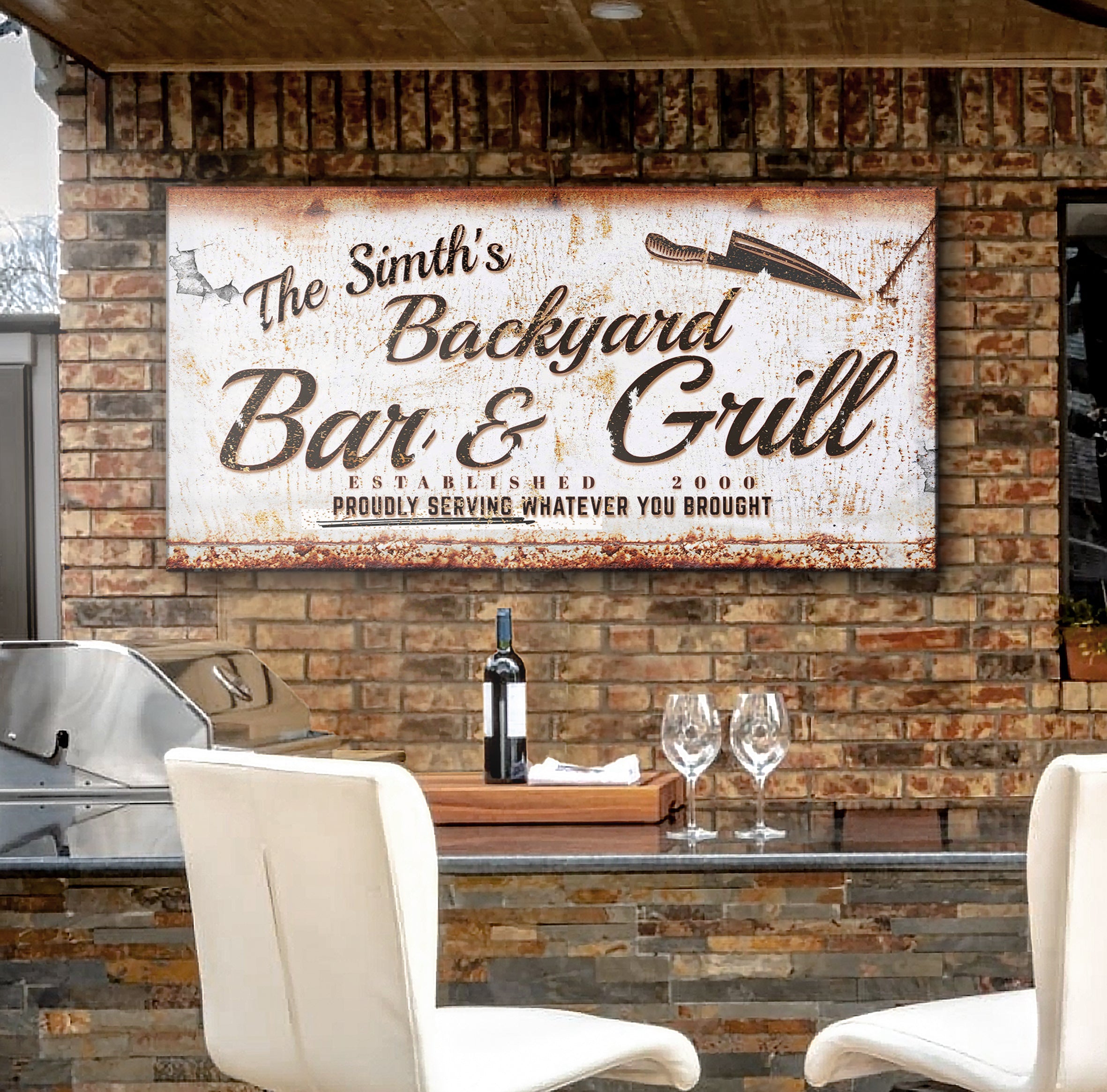 Backyard Bar & Grill Sign III on sale at MyriadMart
