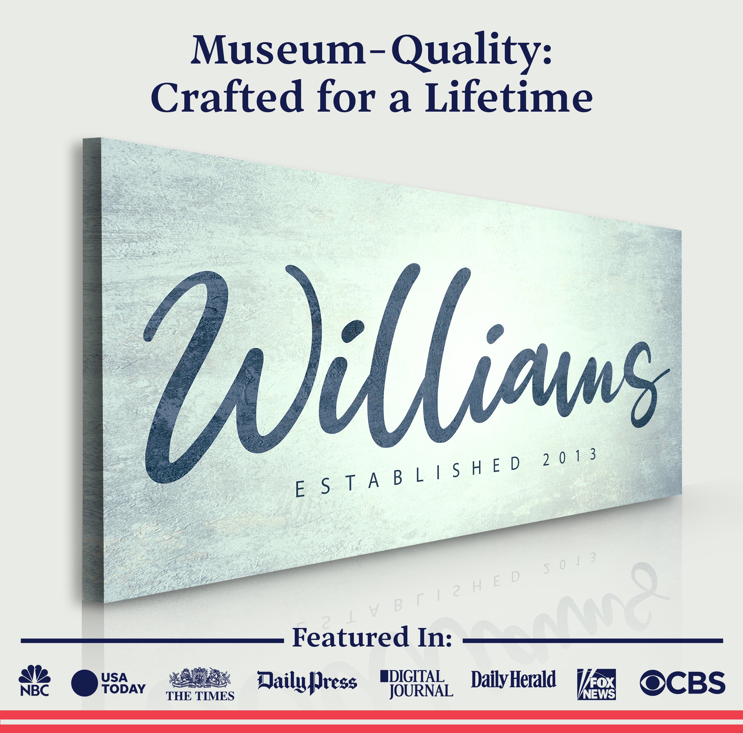 Family Name Sign V on sale at MyriadMart