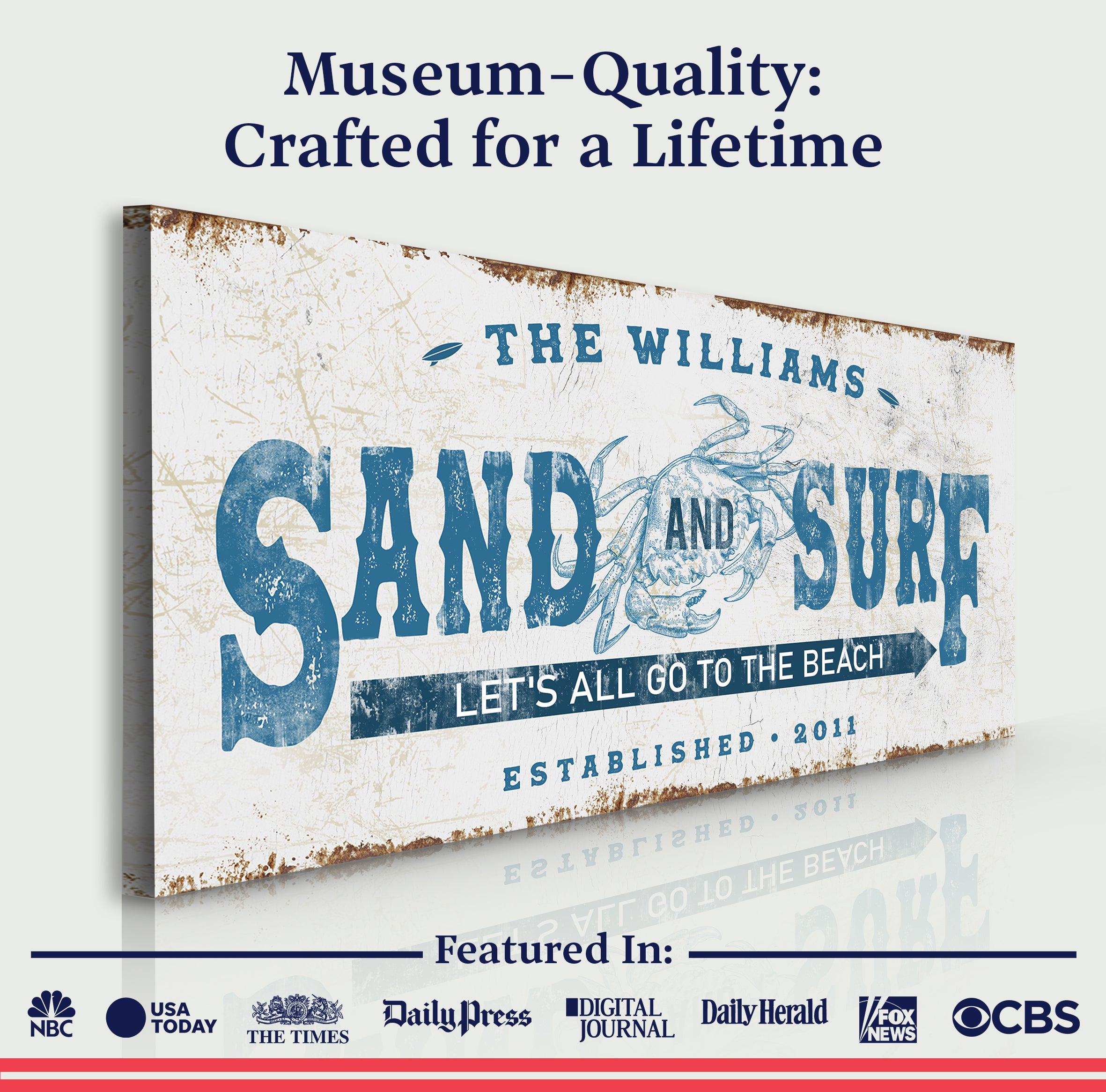 Sand And Surf Sign on sale at MyriadMart