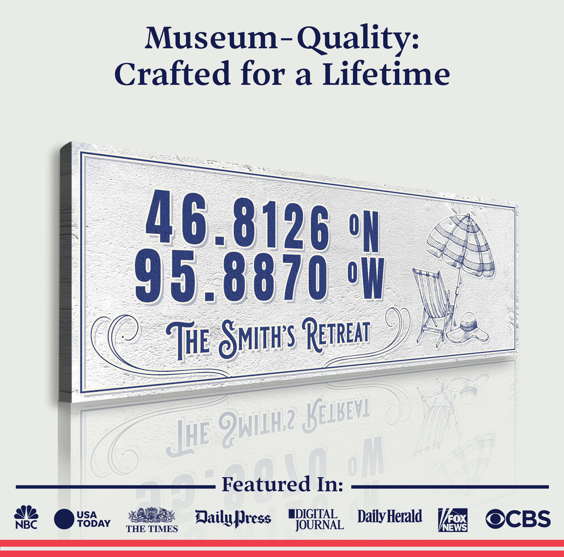 House Retreat Coordinates Sign on sale at MyriadMart