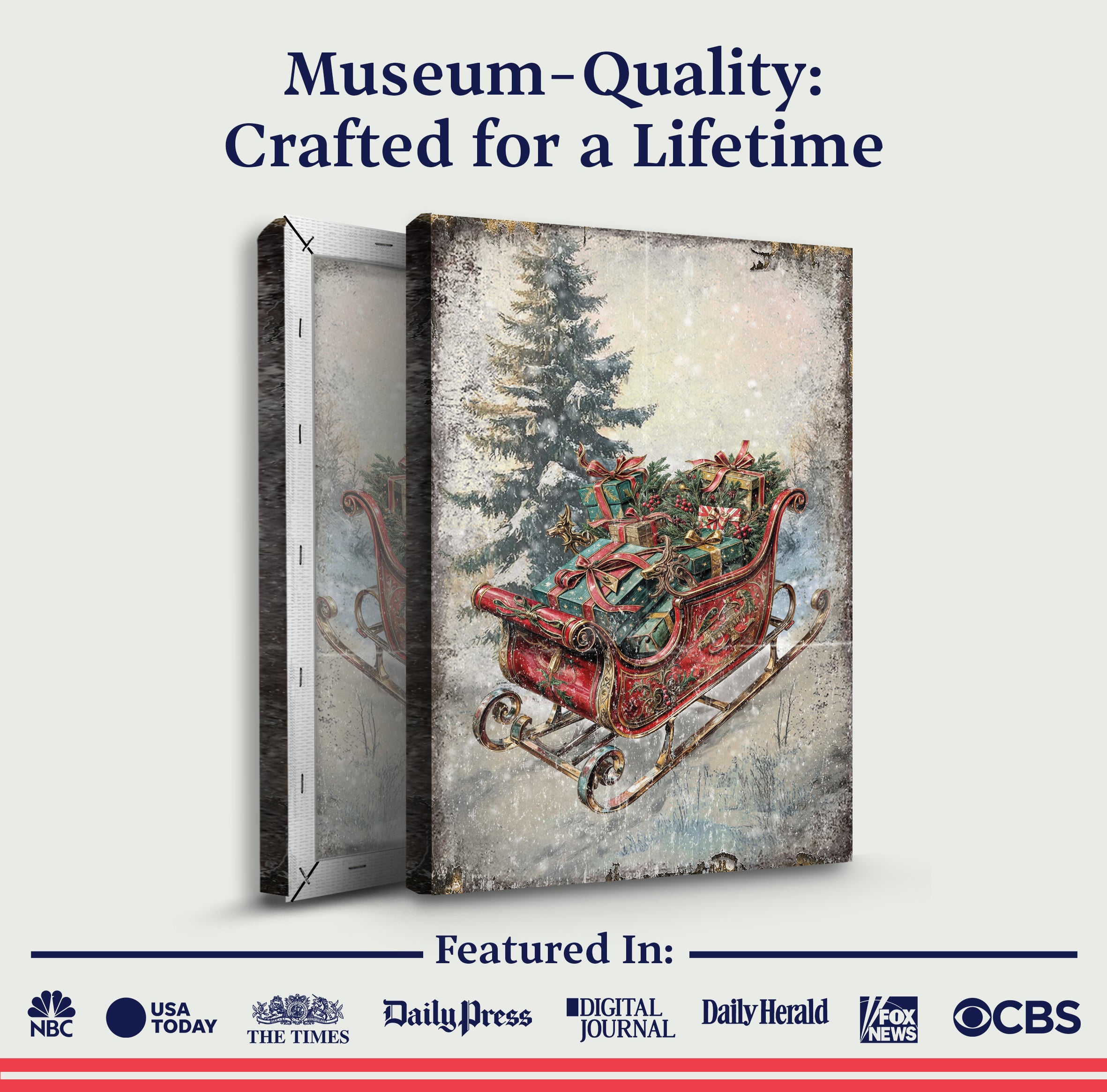 Vintage Christmas Sleigh Sled Wall Art II on sale at MyriadMart