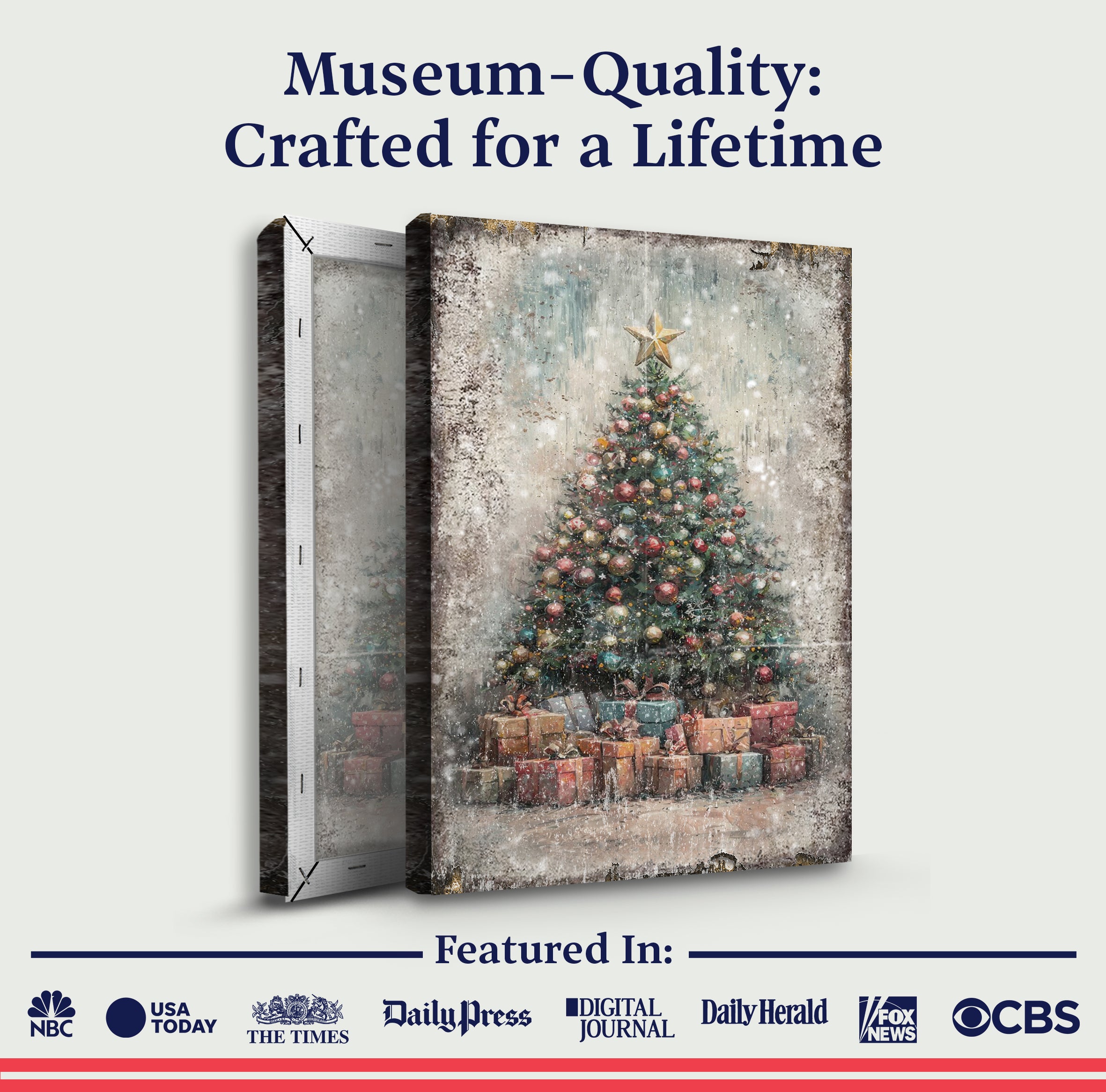 Vintage Christmas Tree With Gifts Wall Art on sale at MyriadMart