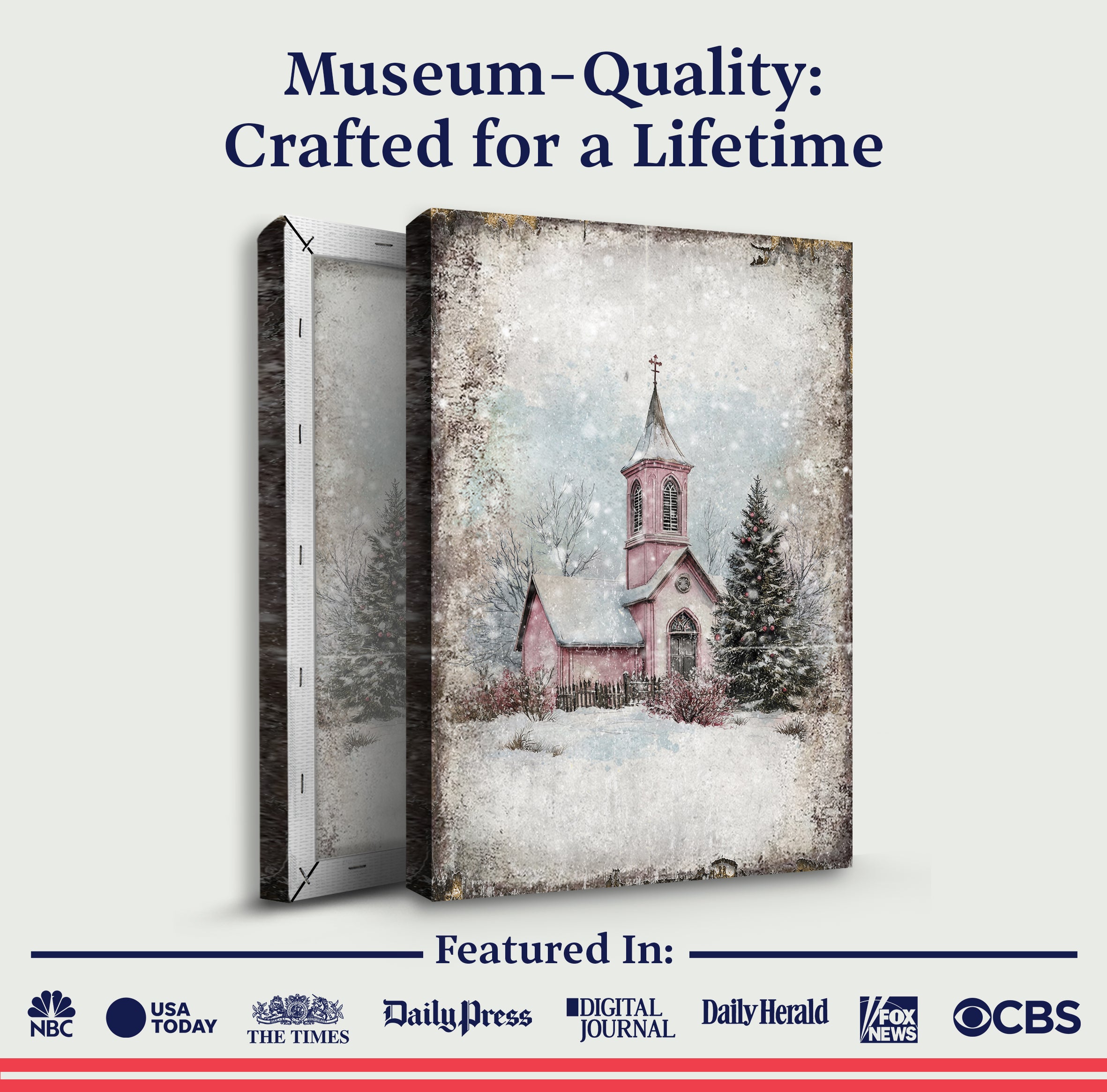 Vintage Church Christmas Wall Art on sale at MyriadMart