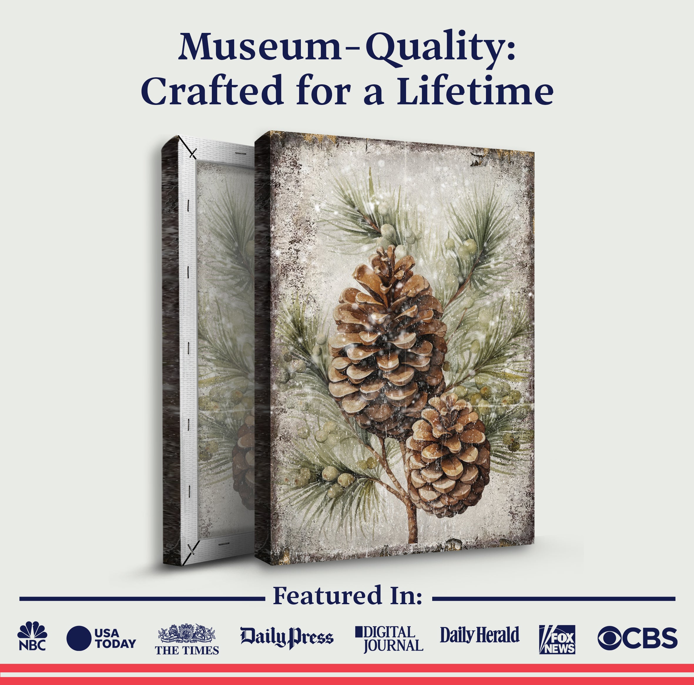 Vintage Winter Pine Cone Christmas Wall Art II on sale at MyriadMart