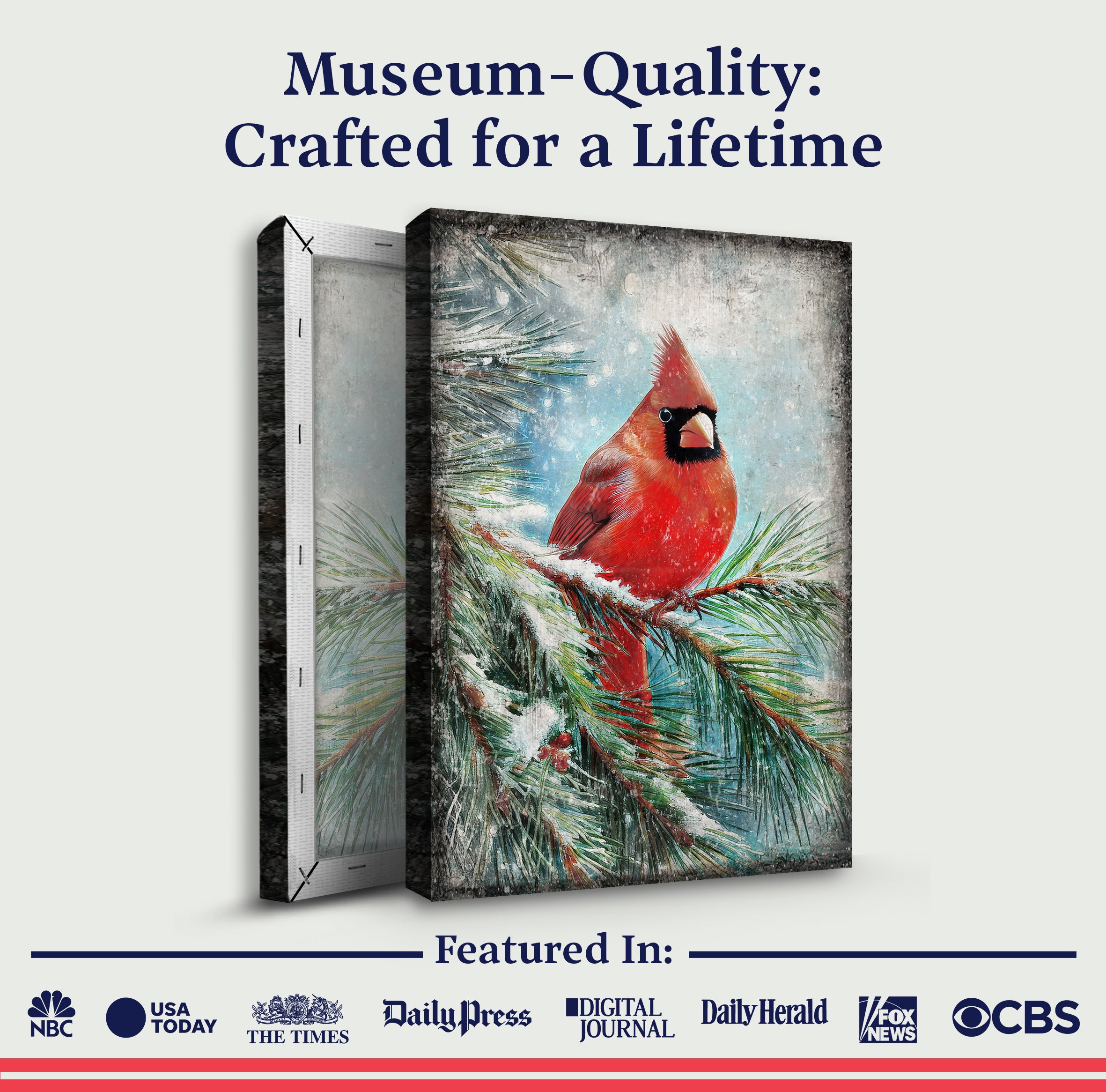 Vintage Cardinal Christmas Wall Art on sale at MyriadMart