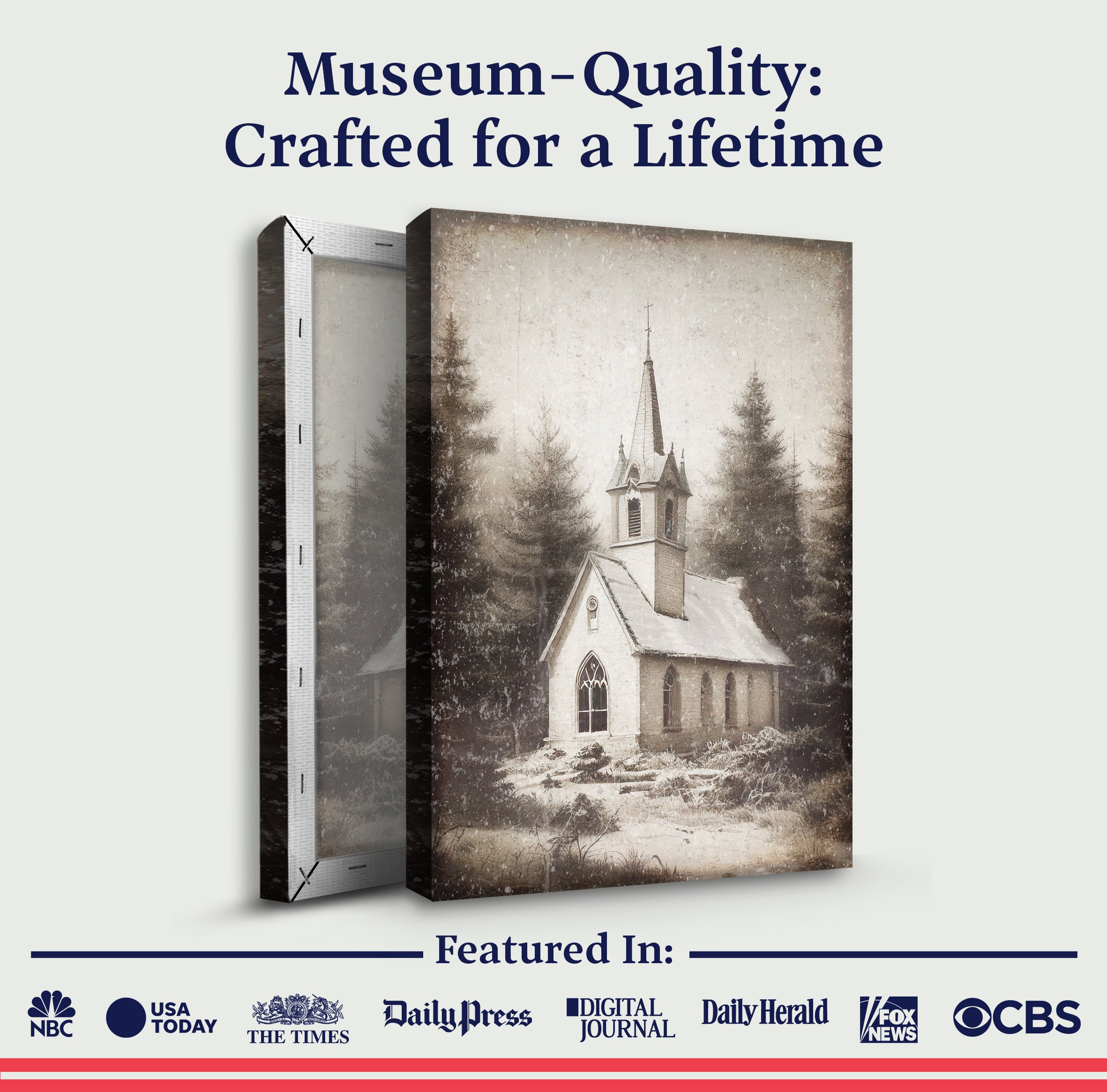 Vintage Church Christmas Wall Art III on sale at MyriadMart