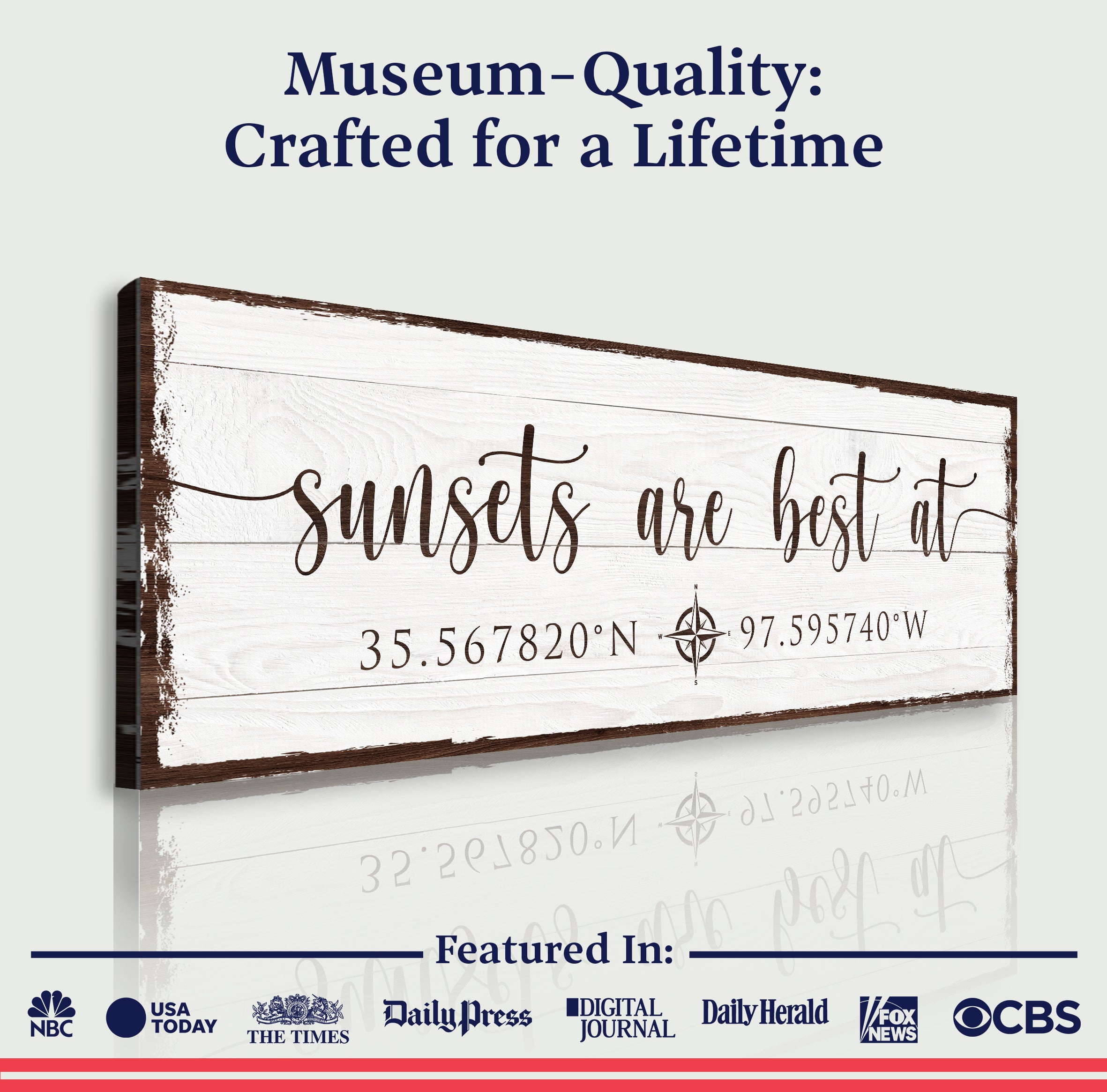 Sunsets Are Best At Coordinates Sign on sale at MyriadMart