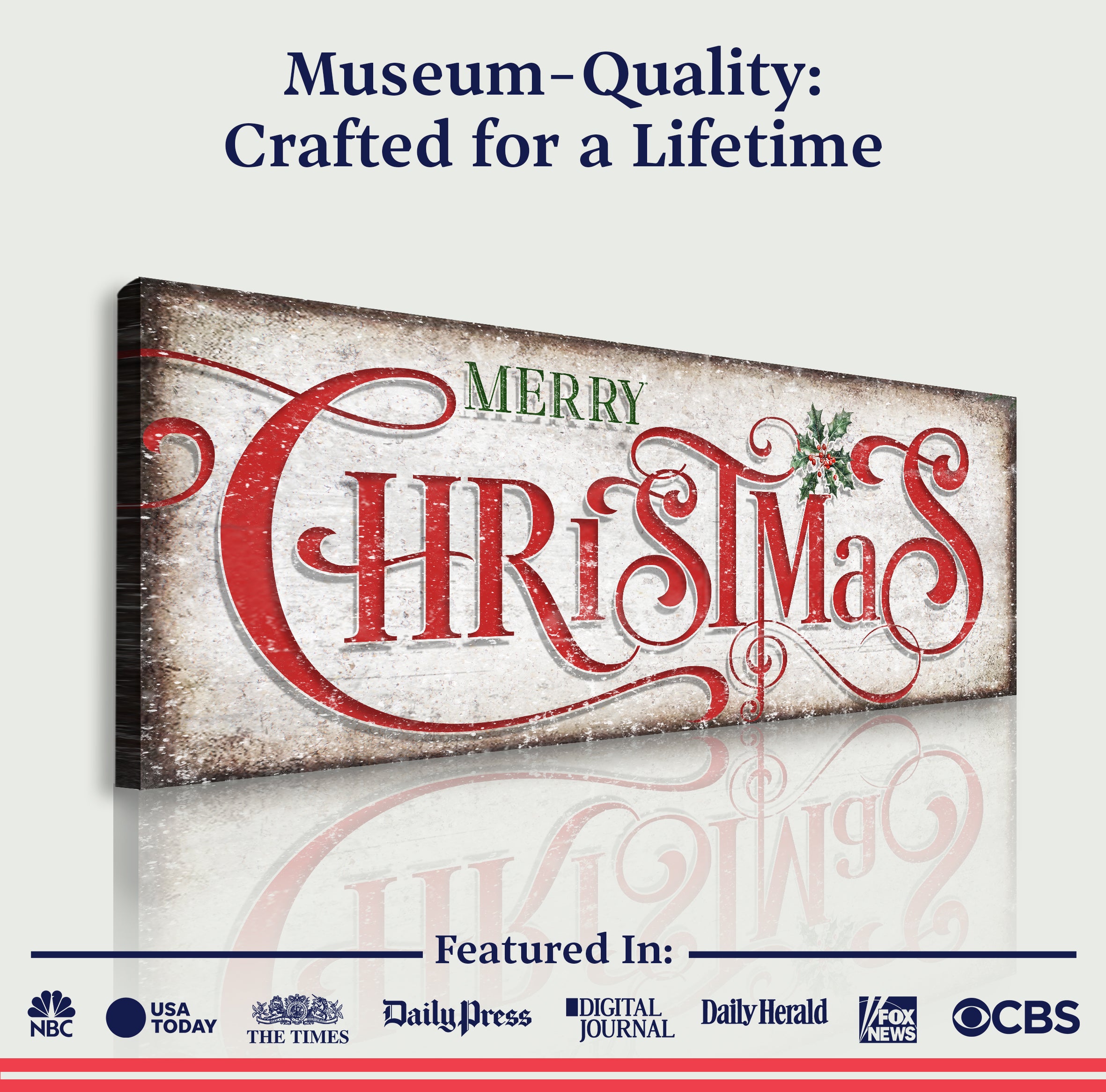 Vintage Merry Christmas Sign III on sale at MyriadMart