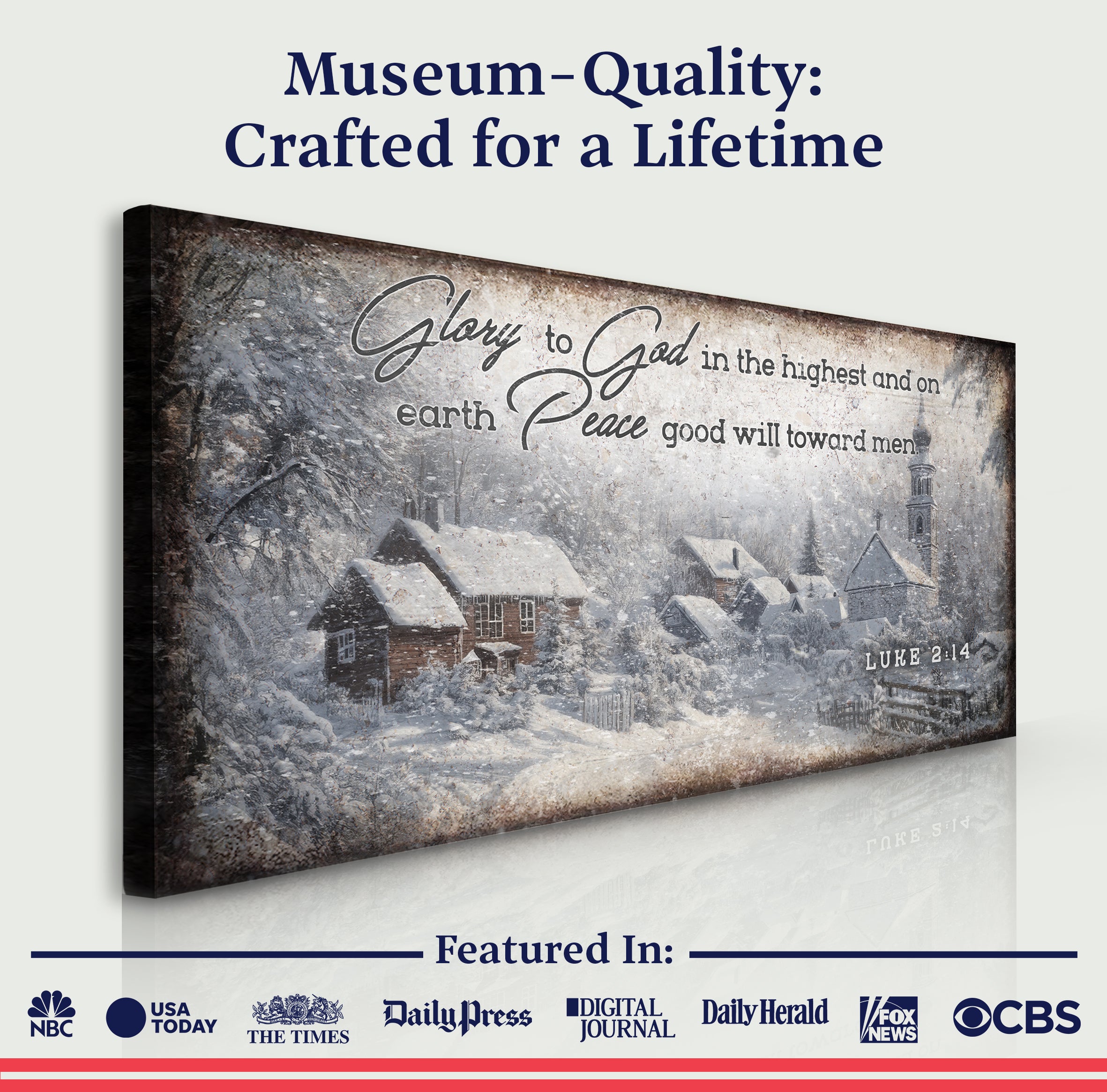 Vintage Christmas Village Luke 2:14 Scripture Sign II on sale at MyriadMart