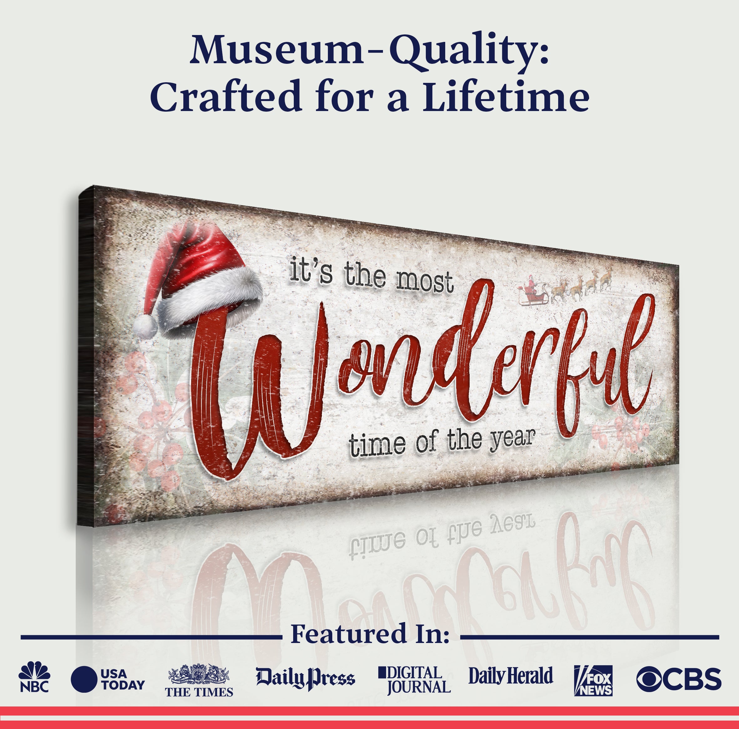 It's The Most Wonderful Time Of The Year Christmas Sign III on sale at MyriadMart
