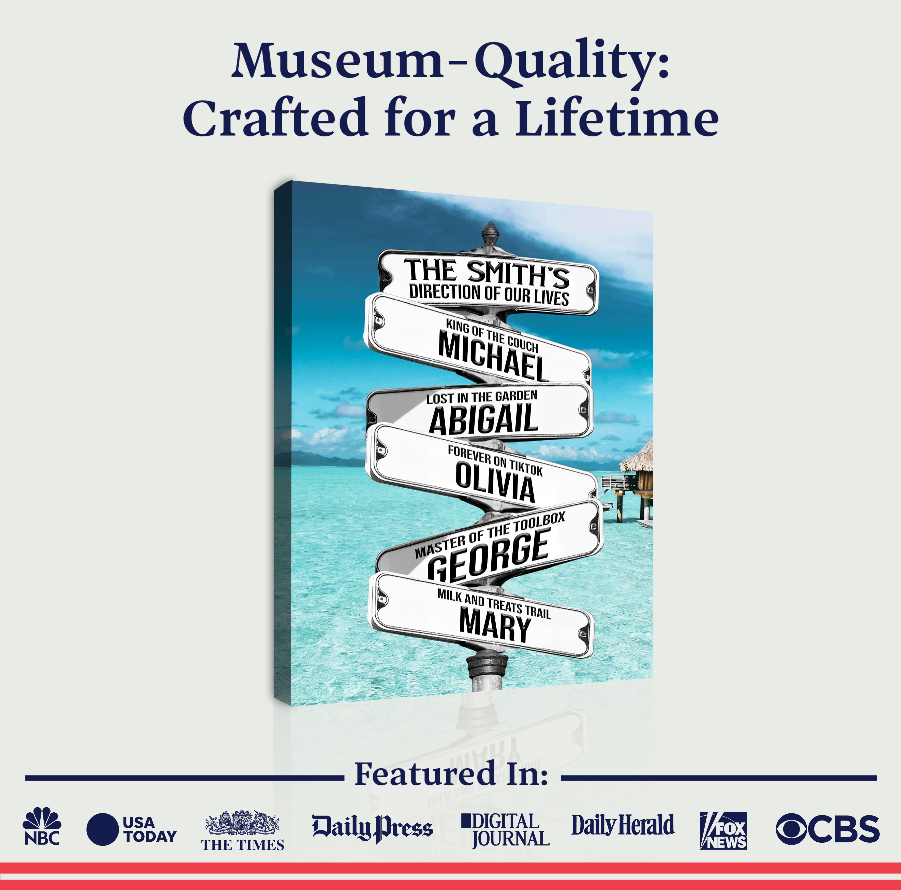 Direction Of Our Lives Family Beach Names Sign on sale at MyriadMart