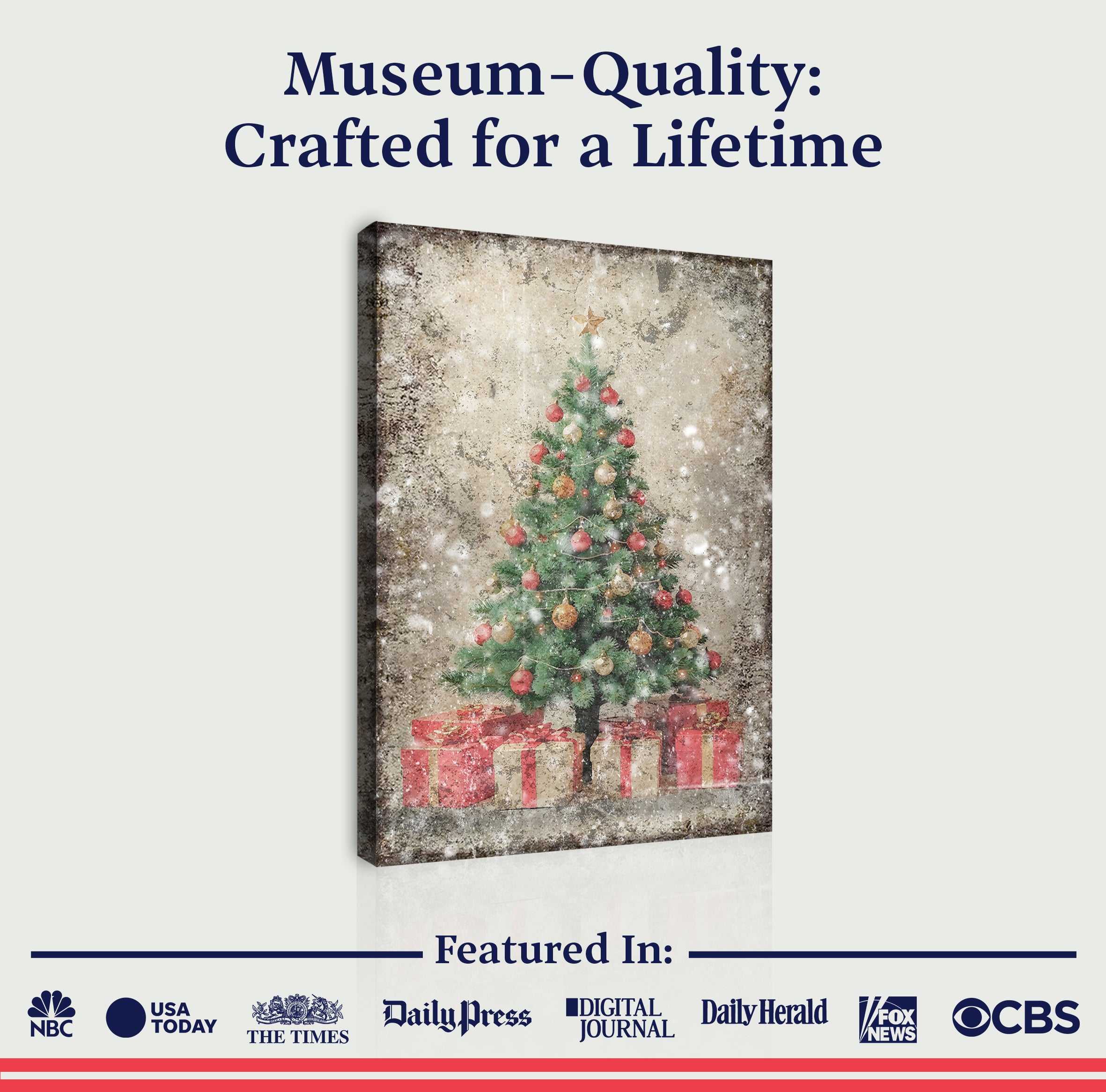 Vintage Christmas Tree With Gifts Wall Art III on sale at MyriadMart